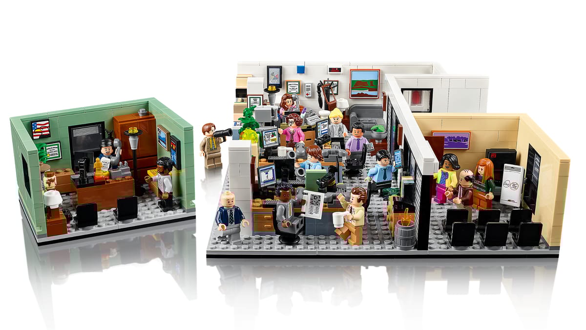 Official LEGO image of The Office 21336 with characters