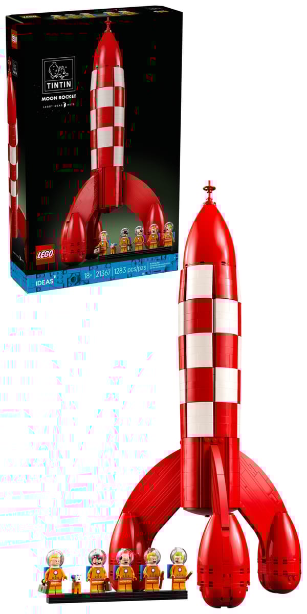Official LEGO box image of Tintin Moon Rocket 21367