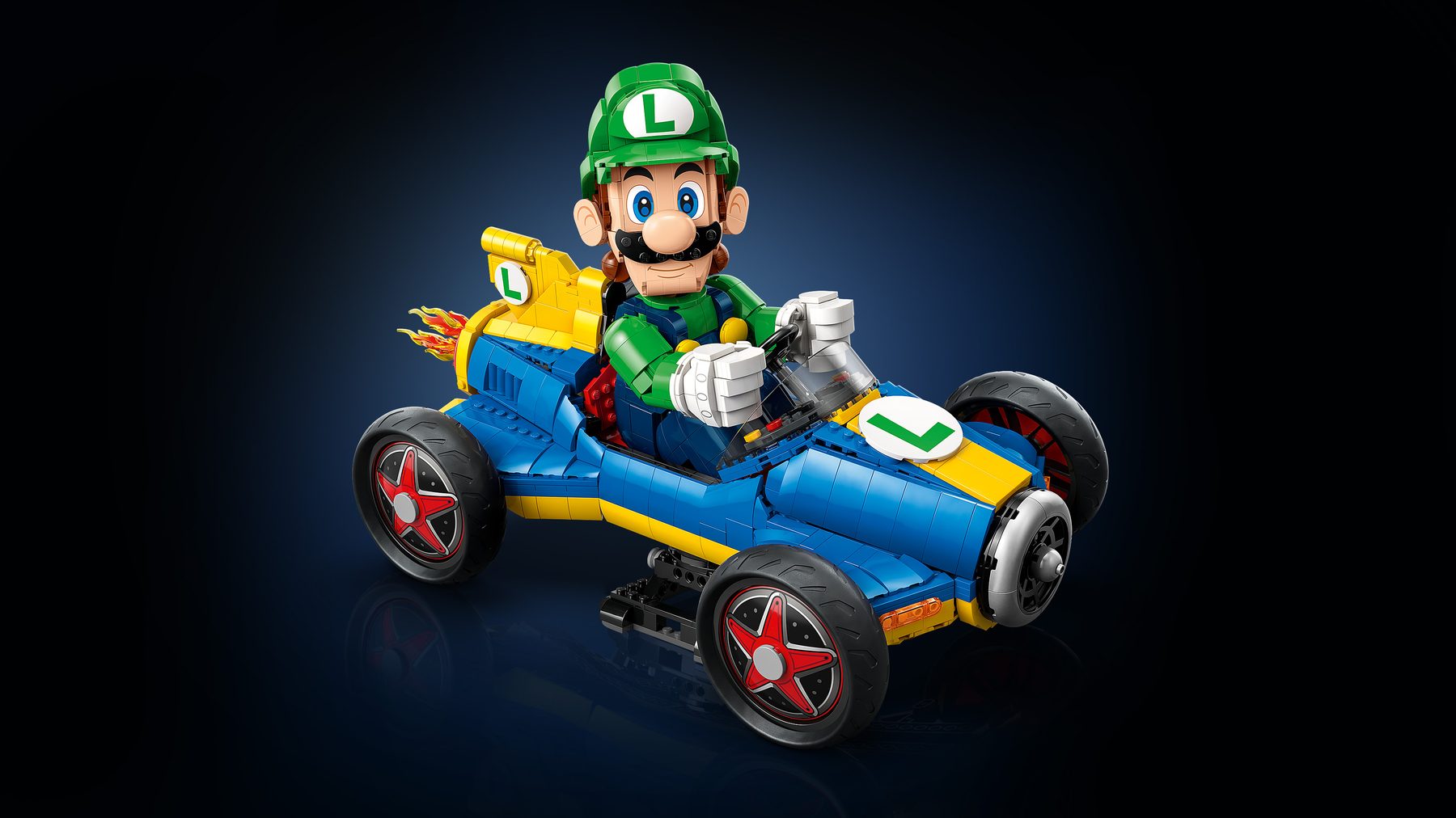 Official LEGO product image of LEGO Super Mario 72050 Mario Kart Luigi and Mach 8