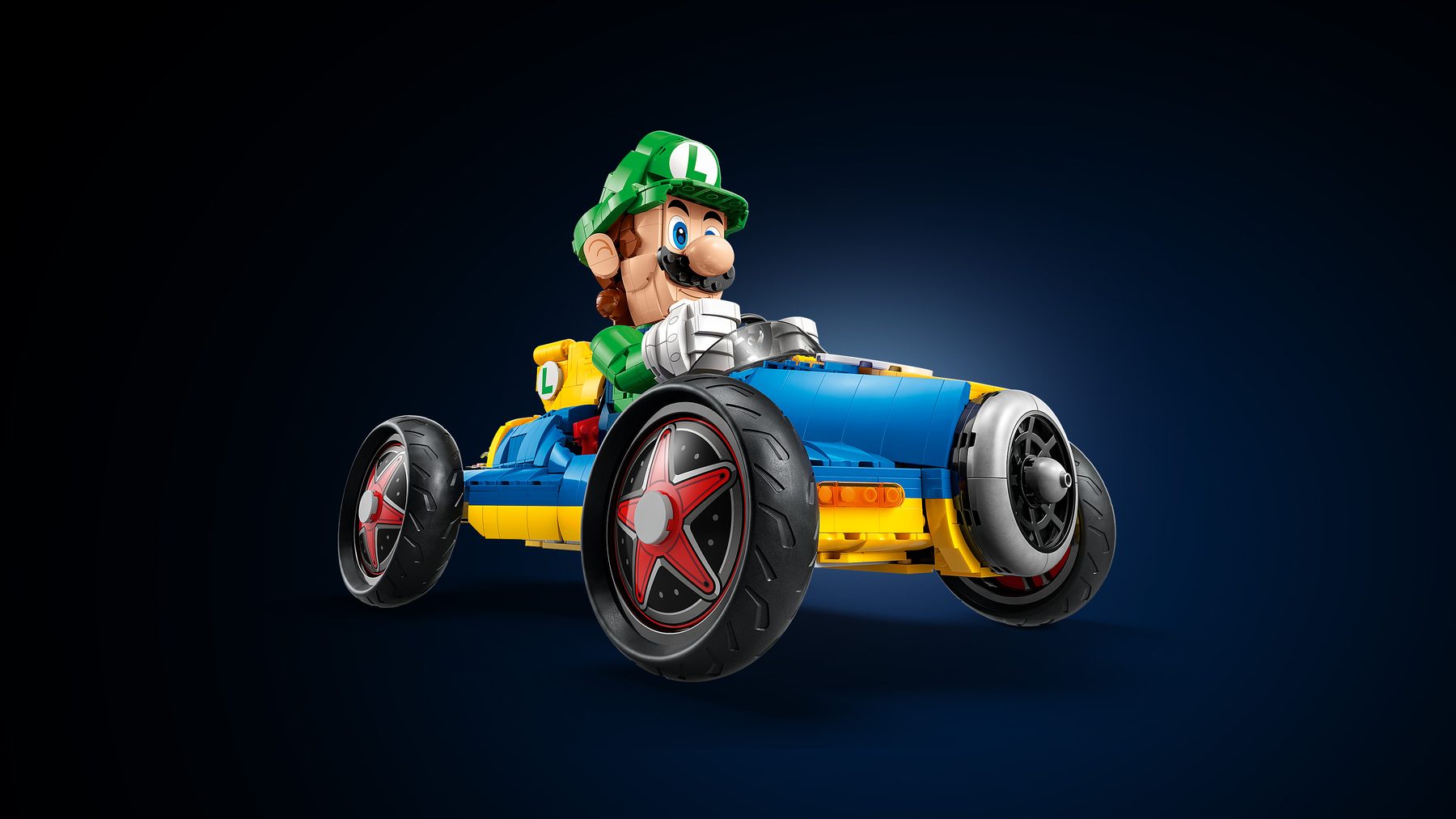 Official LEGO low-angle detail of the front wheel and nose on set 72050