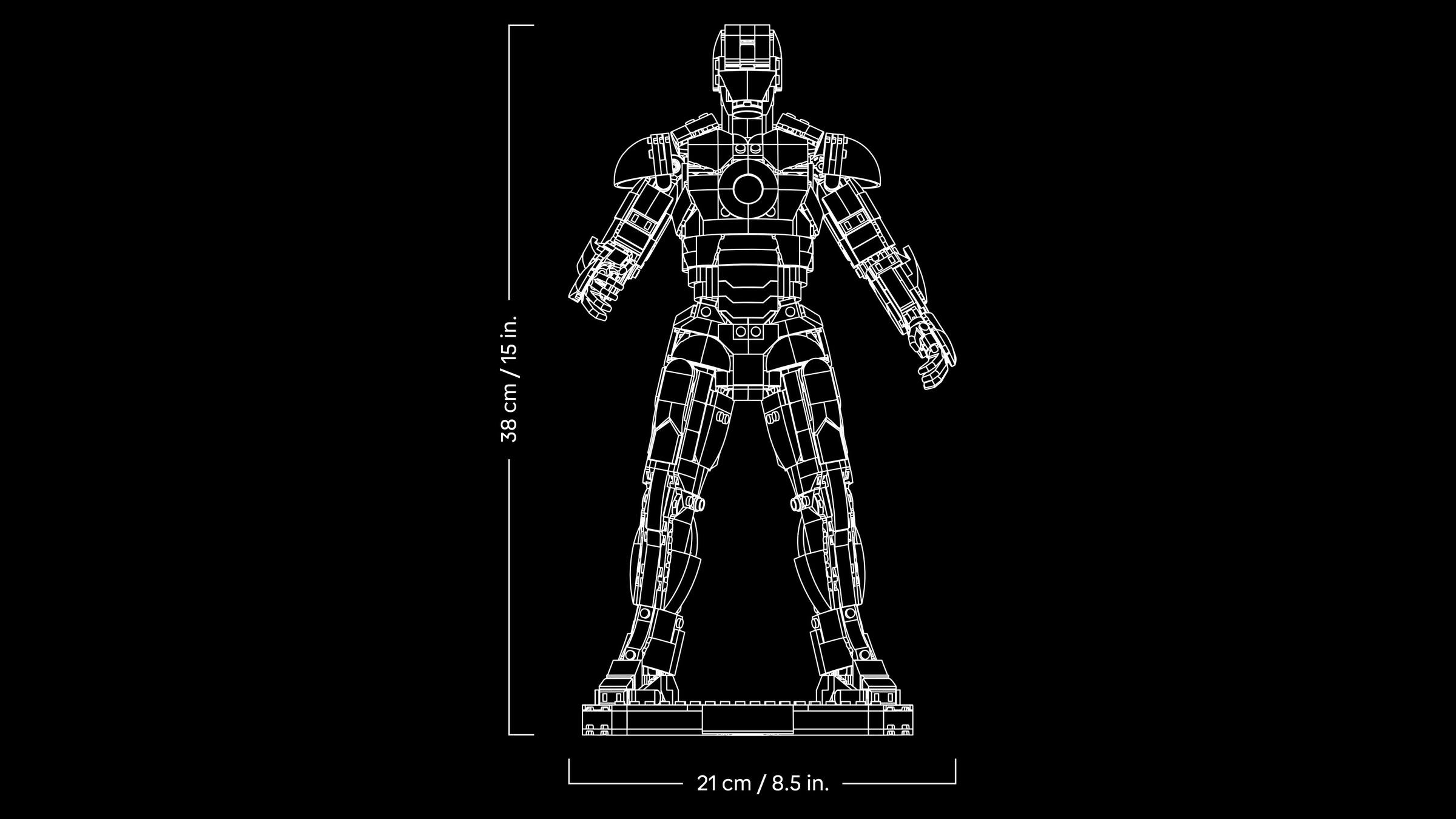 LEGO Marvel 76344 Iron Man Mark 3 Collectors’ Edition official display scene from LEGO.com