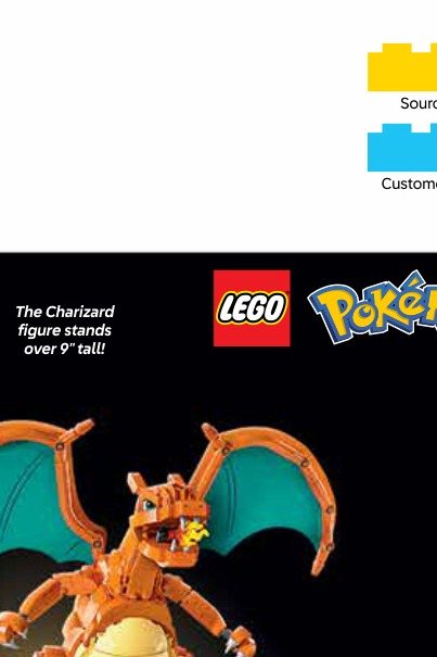 Official LEGO promotional crop highlighting 72153 product branding and Charizard