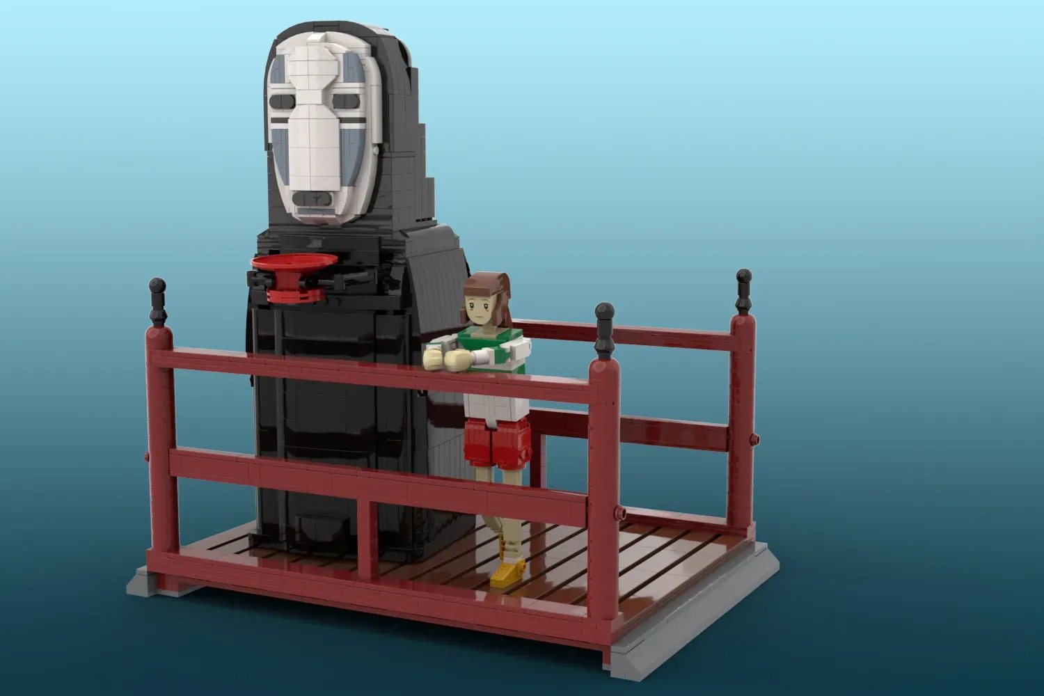 Main image of the LEGO Ideas project Chihiro and No-Face Piggy Bank by NasqBrick
