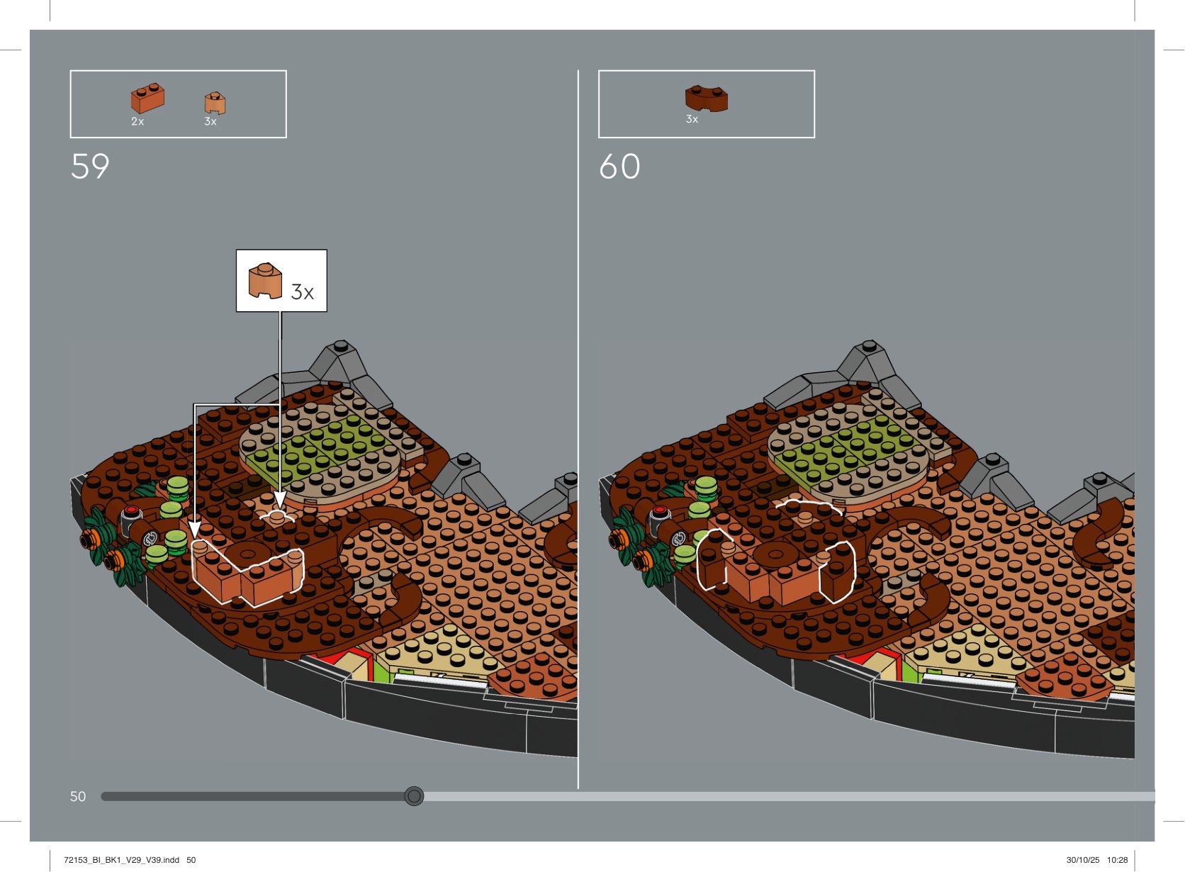 Interior building instruction page from LEGO Pokémon 72153