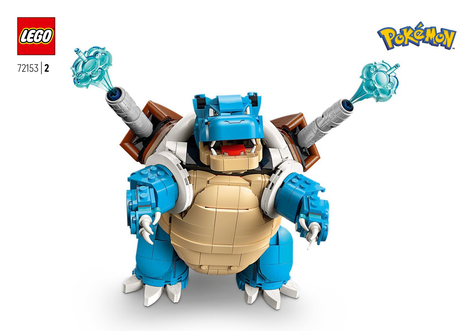 Instruction cover render of LEGO Pokémon 72153 Blastoise