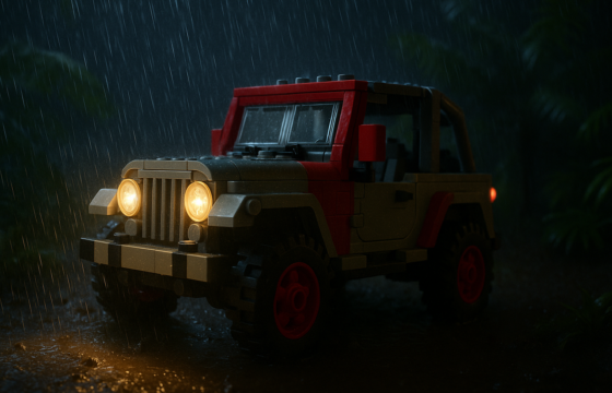 AI editorial preview image for LEGO News about the Jurassic Park Jeep teaser