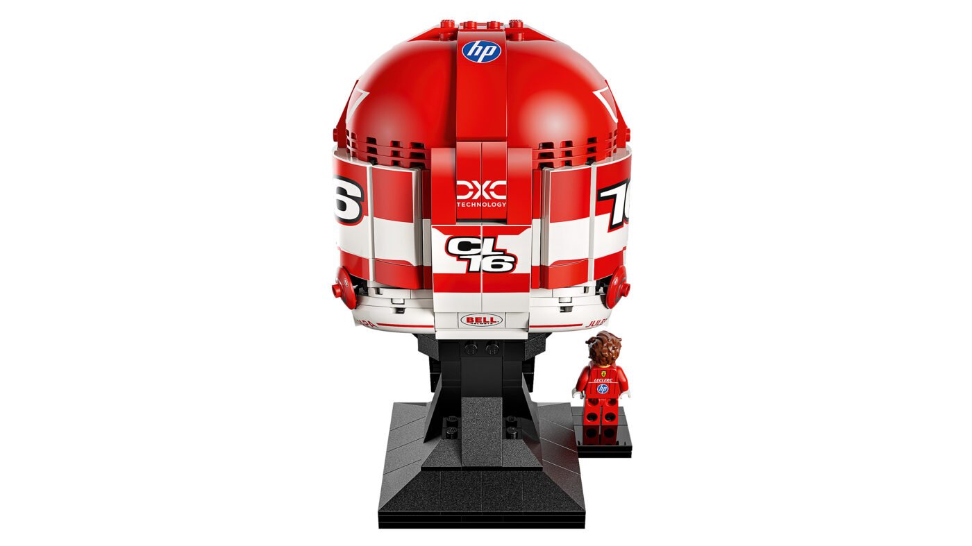 Official LEGO back view of 43014 Scuderia Ferrari HP Charles Leclerc Helmet
