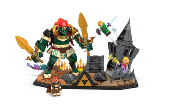 Official LEGO visual for set 77093 Ocarina of Time The Final Battle showing the Zelda display model