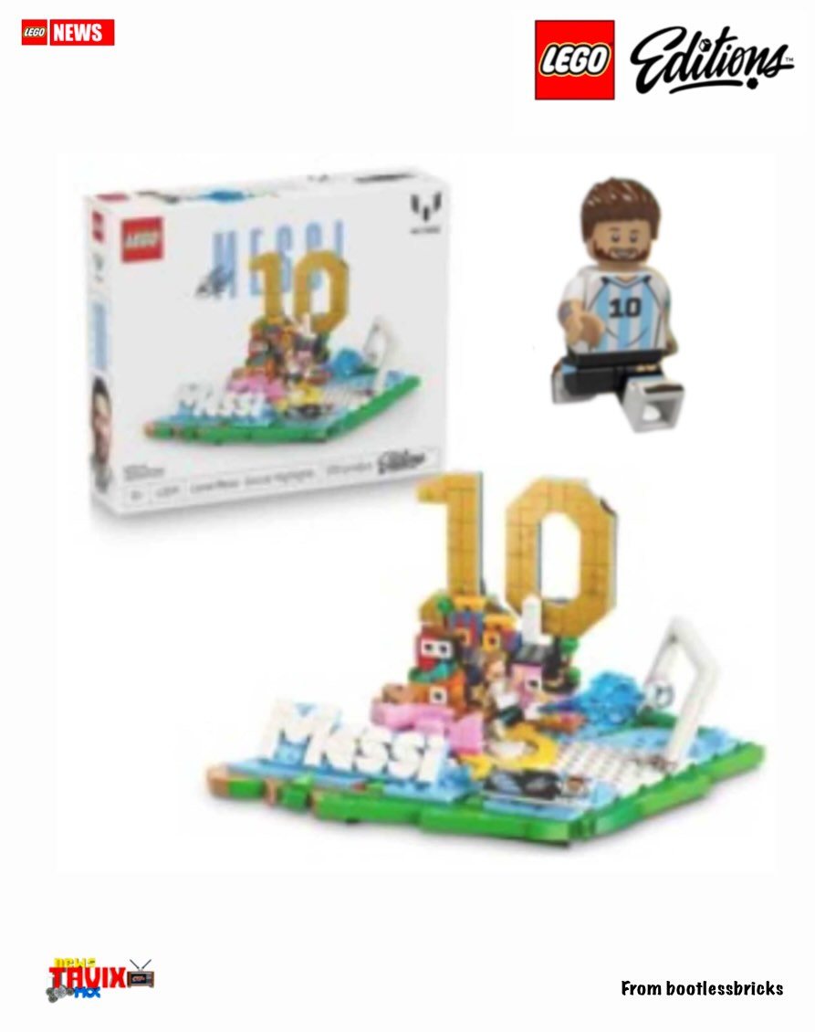 Second Instagram slide with the rumored LEGO Editions football diorama details for Messi, Ronaldo, Mbappé and Vini Jr