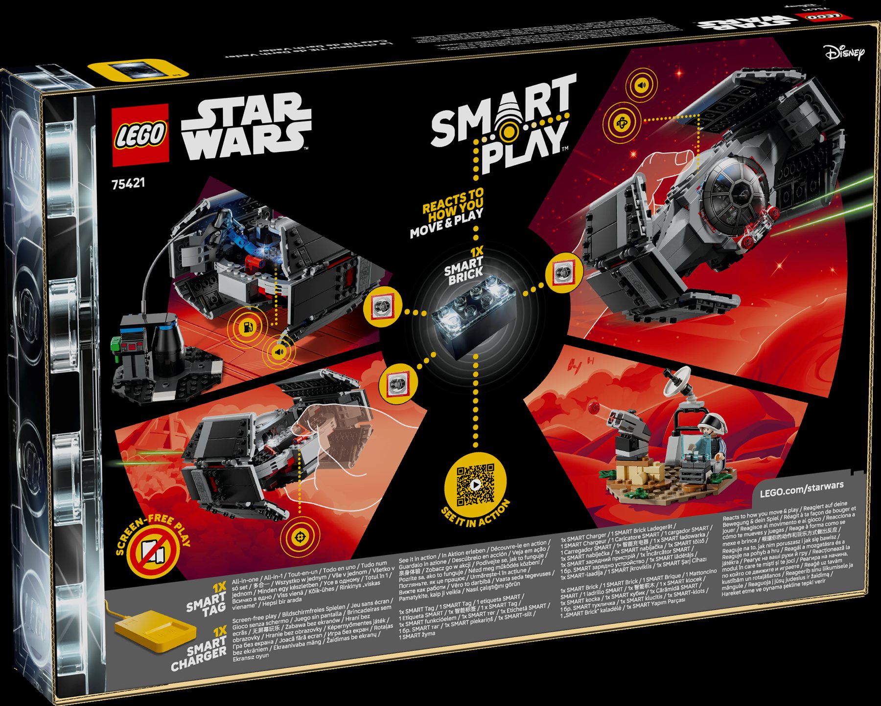 Official LEGO box image of set 75421 SMART Play Darth Vader's TIE Fighter