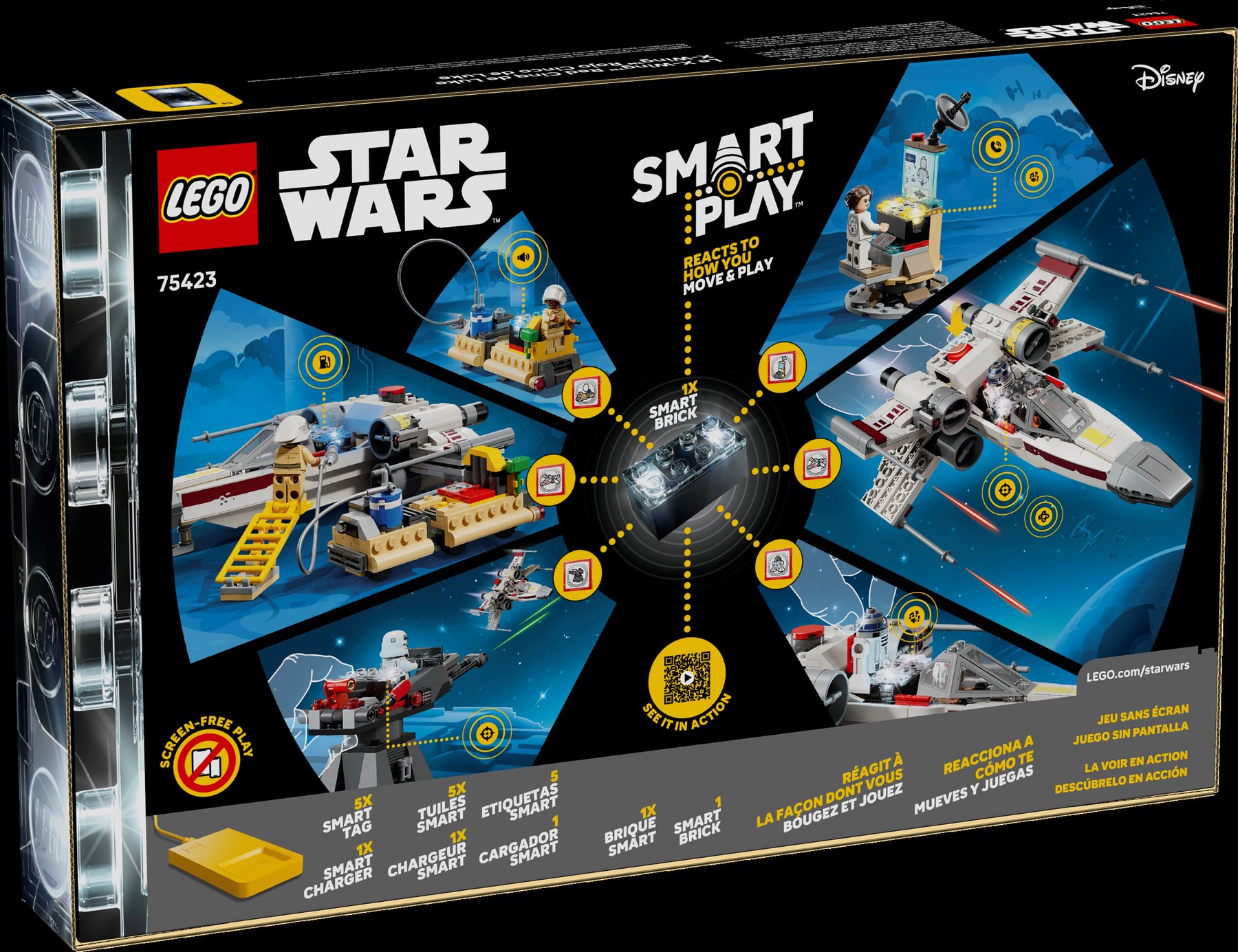Official LEGO box image of set 75423 SMART Play Luke's Red Five X-Wing