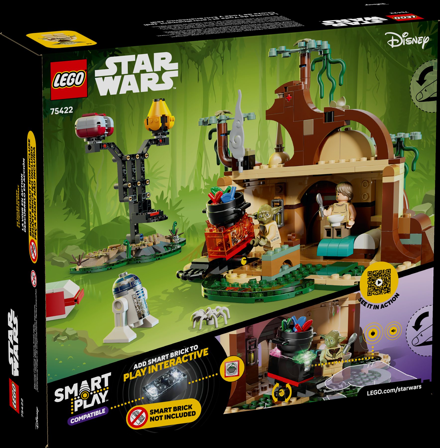 Official LEGO box image of set 75422 SMART Play Yoda’s Hut and Jedi Training