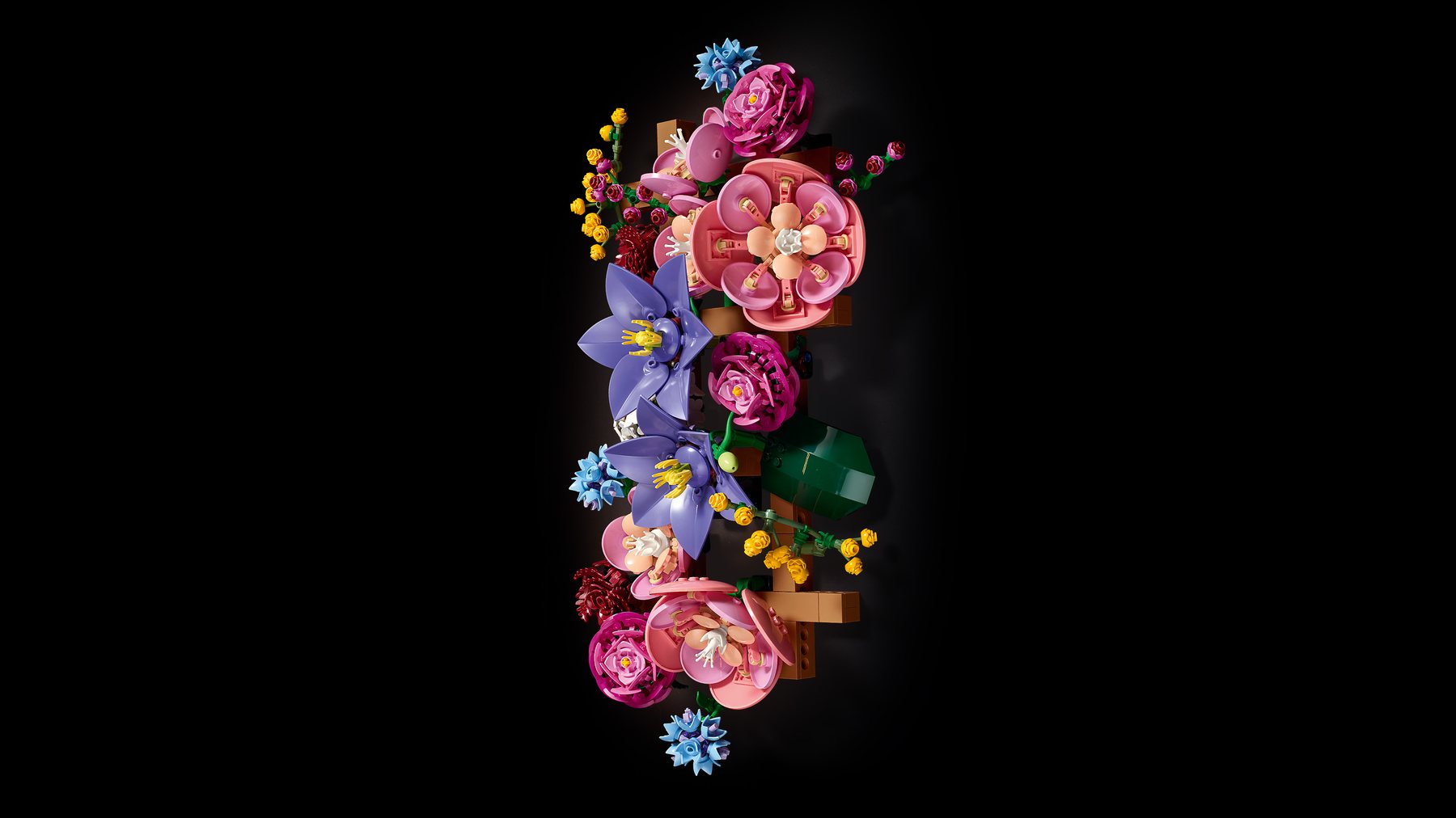 Official LEGO product detail image showing the floral arrangement in LEGO Botanicals 11503 Flower Wall