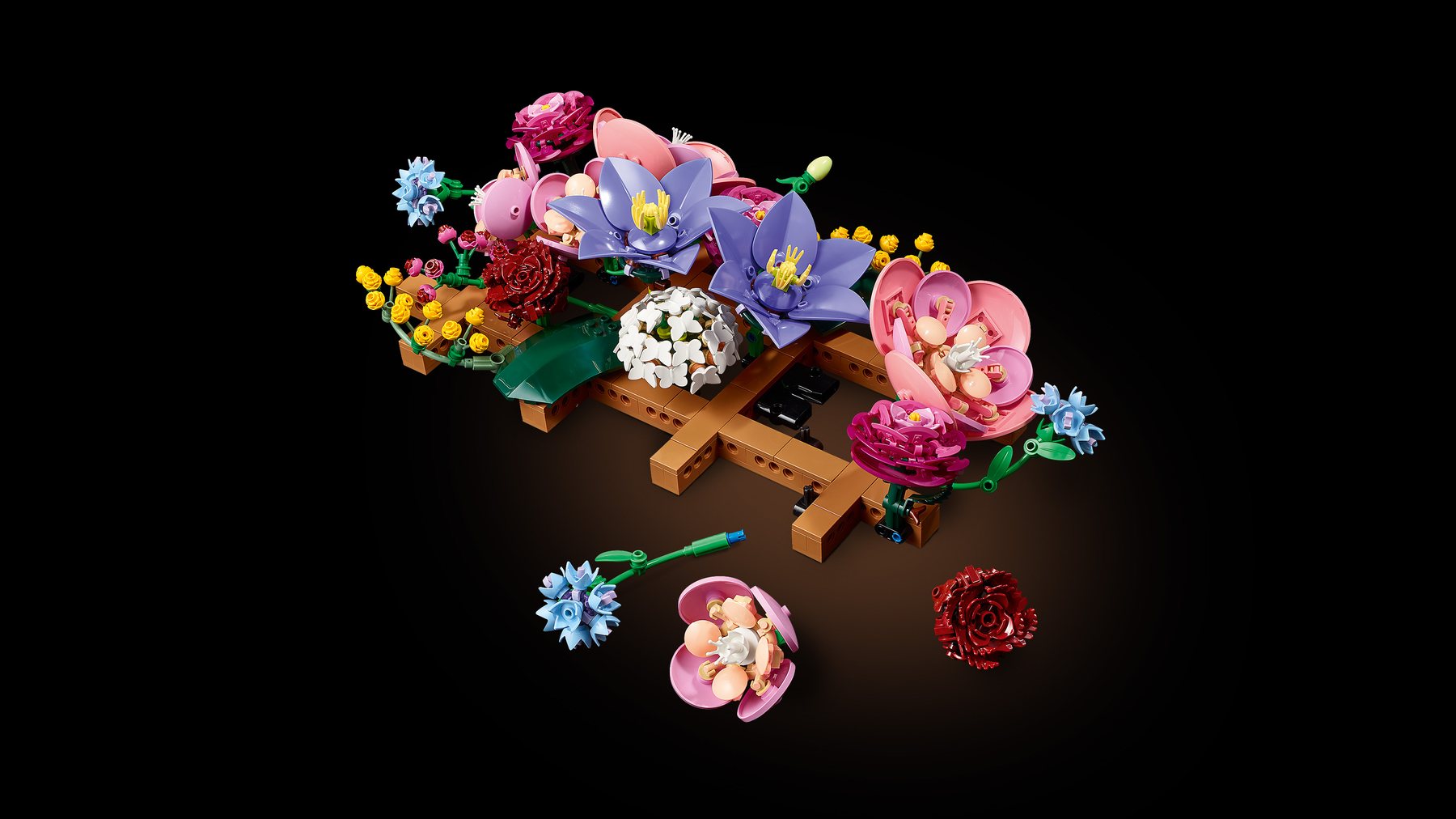 Official LEGO product image showing modular and rearrangeable aspects of LEGO Botanicals 11503 Flower Wall
