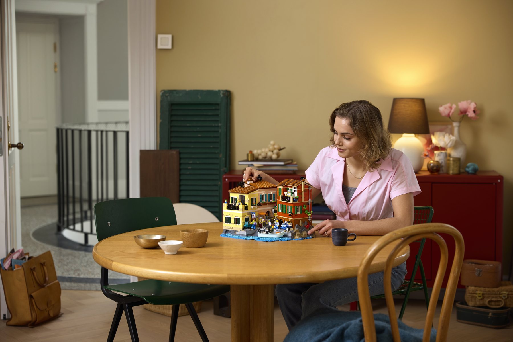 Official LEGO construction lifestyle image for LEGO Ideas 21359 Italian Riviera