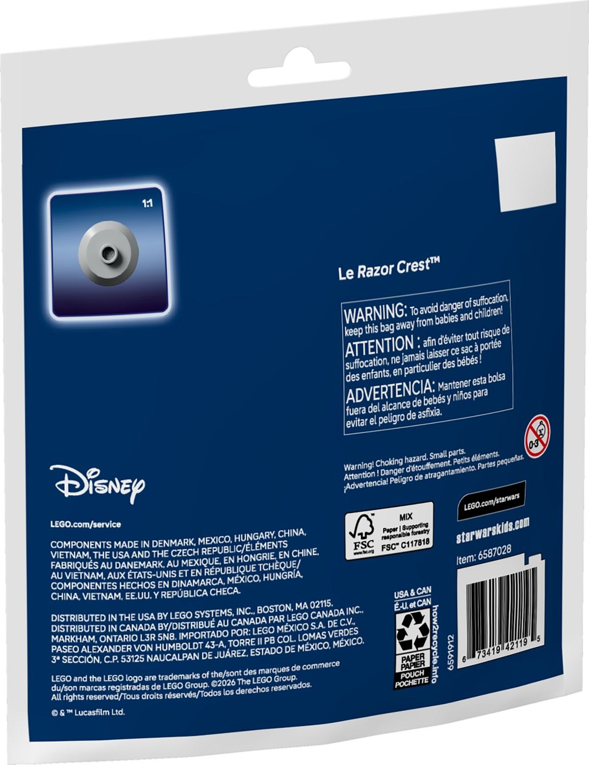 Official LEGO rear box image of 30728 The Razor Crest Mini-Build