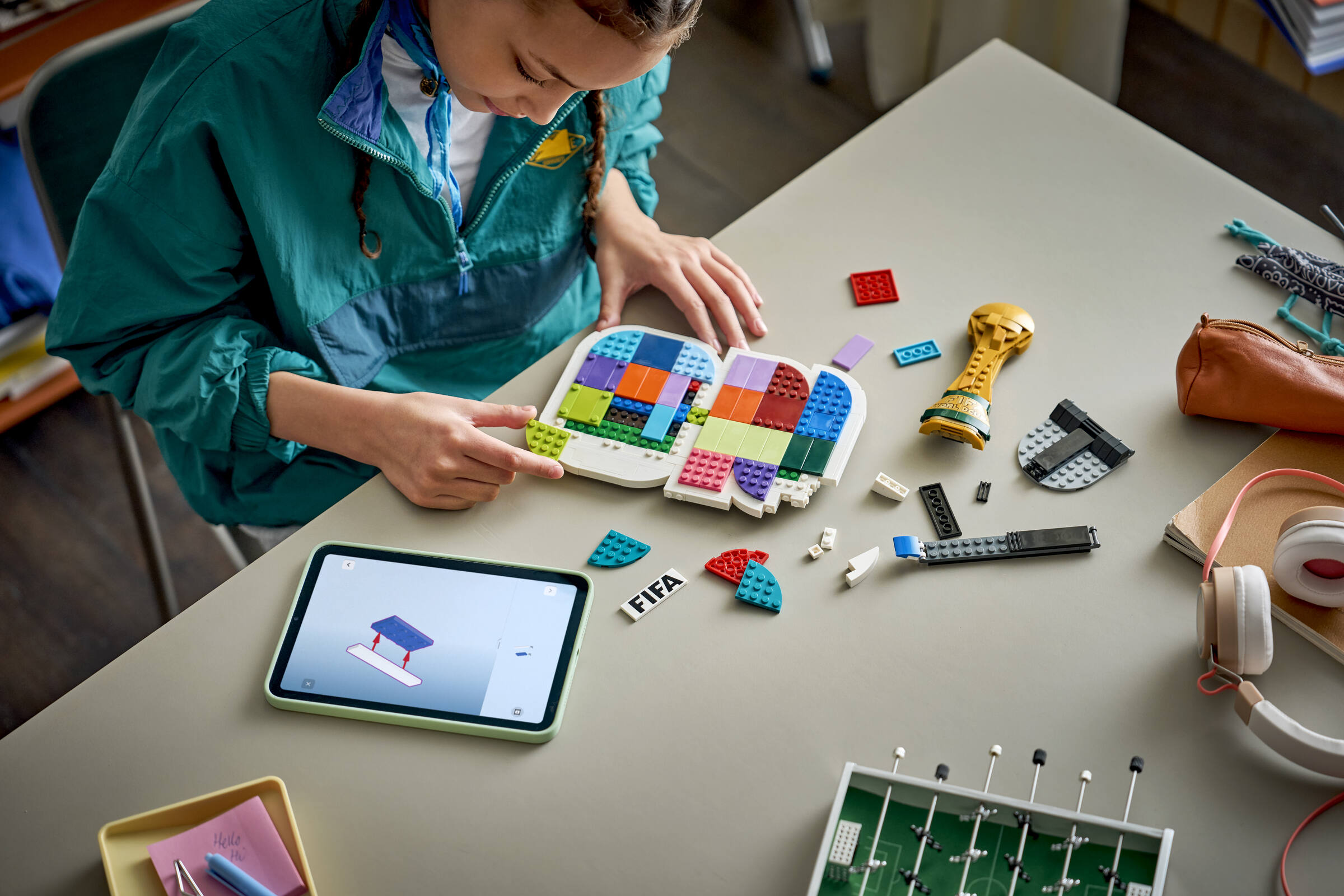 Official LEGO lifestyle image for FIFA World Cup 2026 Official Emblem set 43032