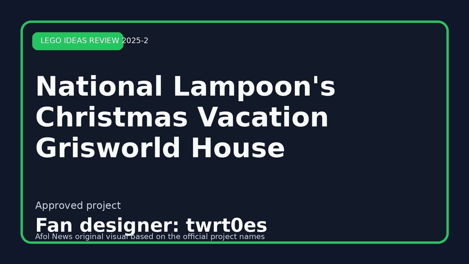 National Lampoon's Christmas Vacation Grisworld House LEGO Ideas approval graphic