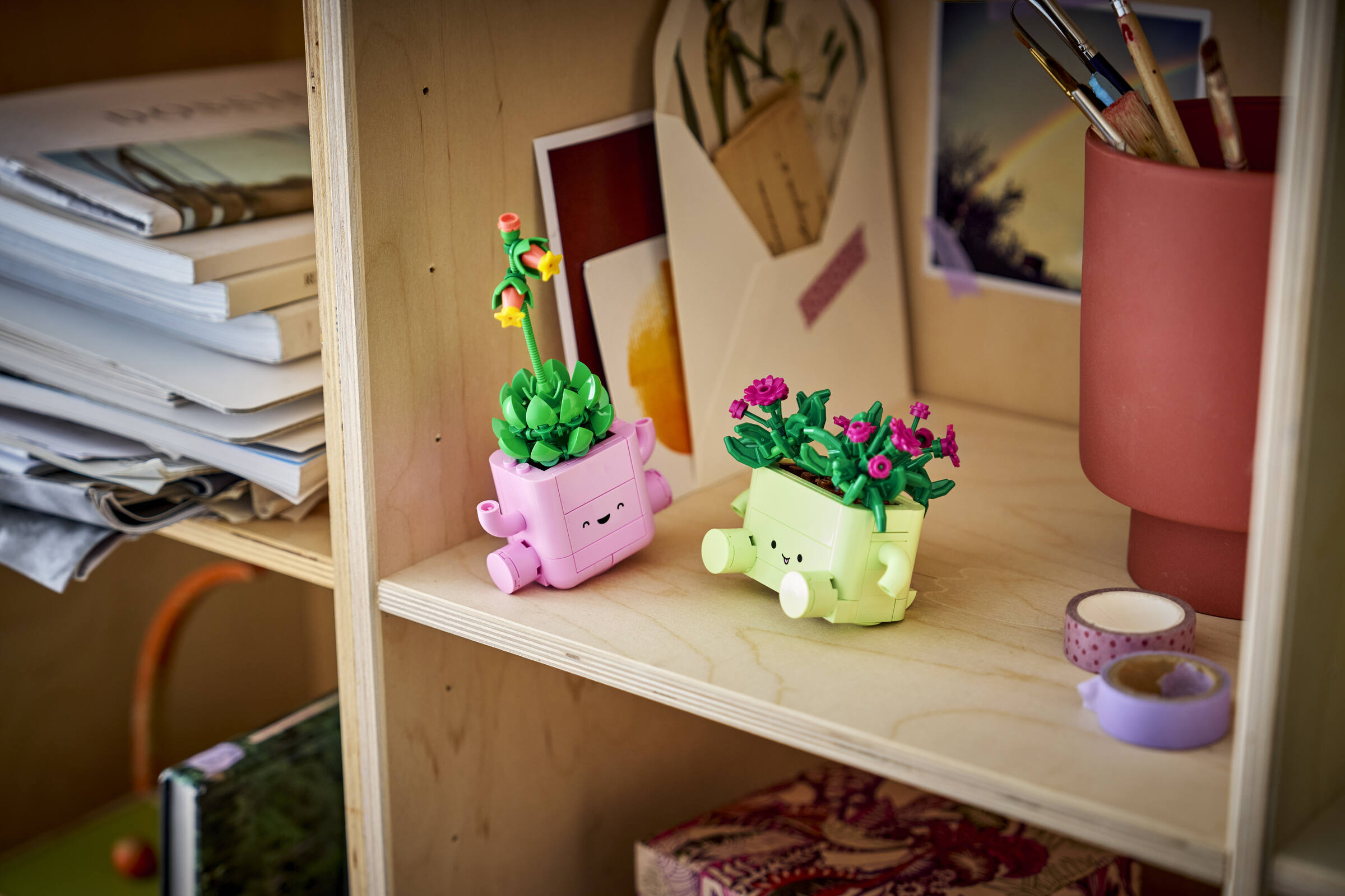 LEGO Botanicals 11506 Rocking Plants lifestyle image with both plants on display