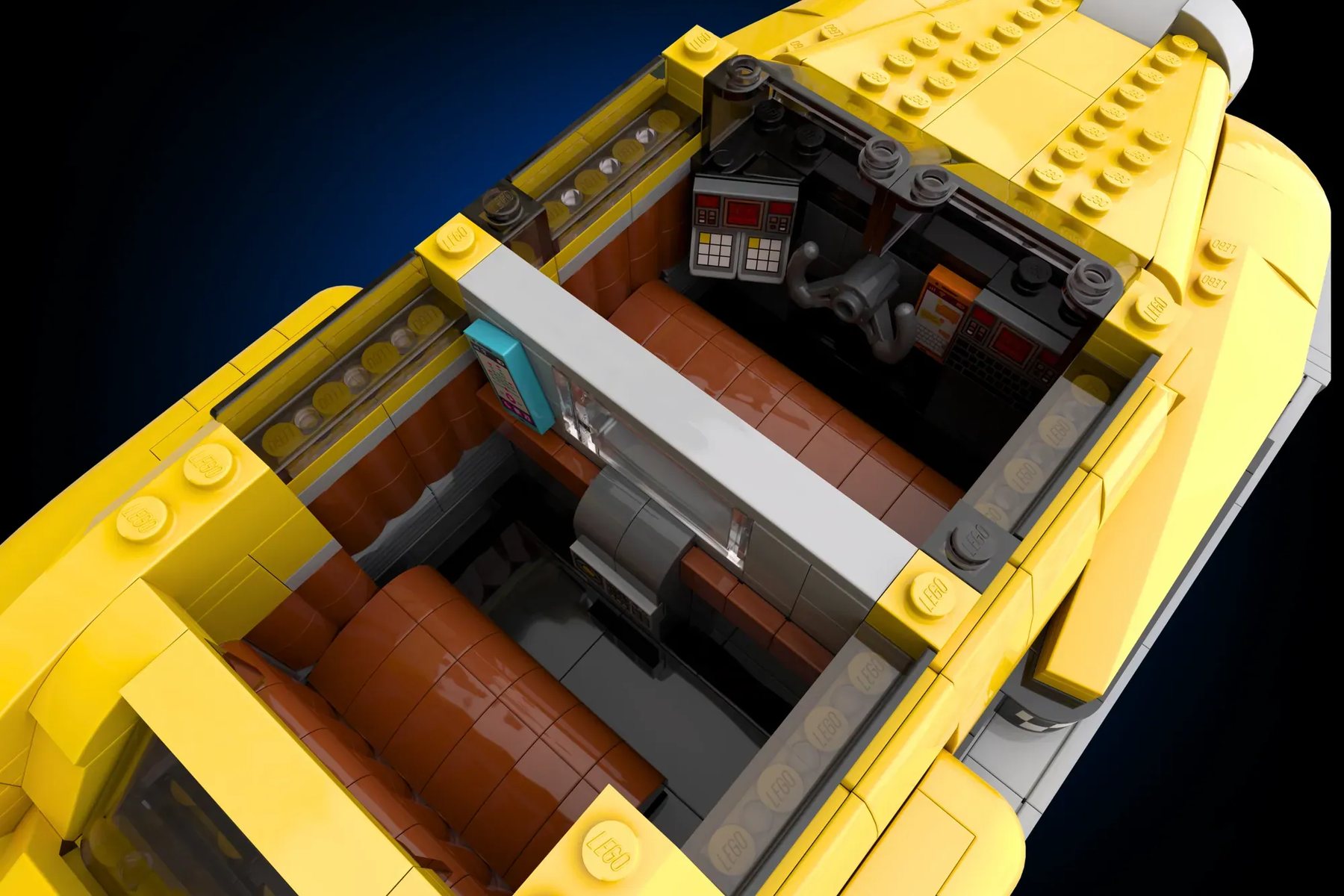 LEGO Ideas The 5th Element taxi project image highlighting display details and shape work
