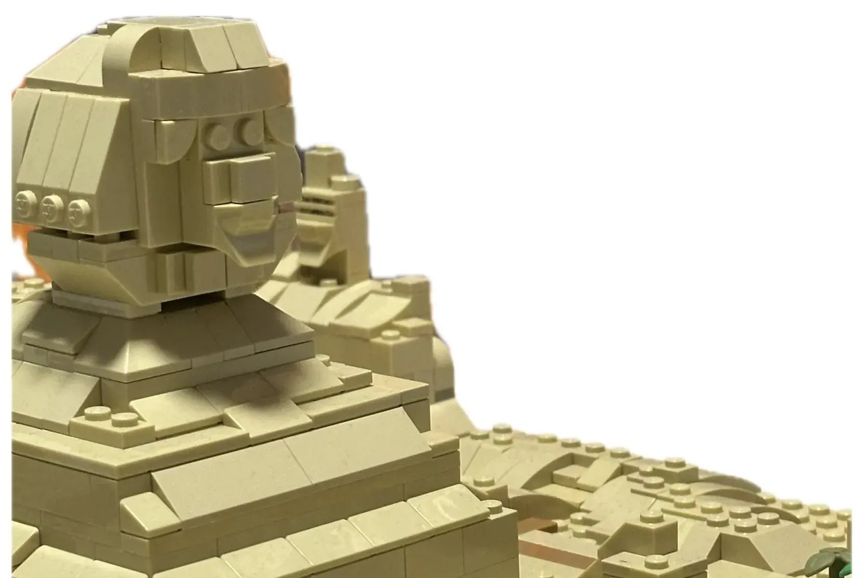 LEGO Ideas Diorama of the Great Sphinx of Giza detailed project image showing the monument and surrounding terrain