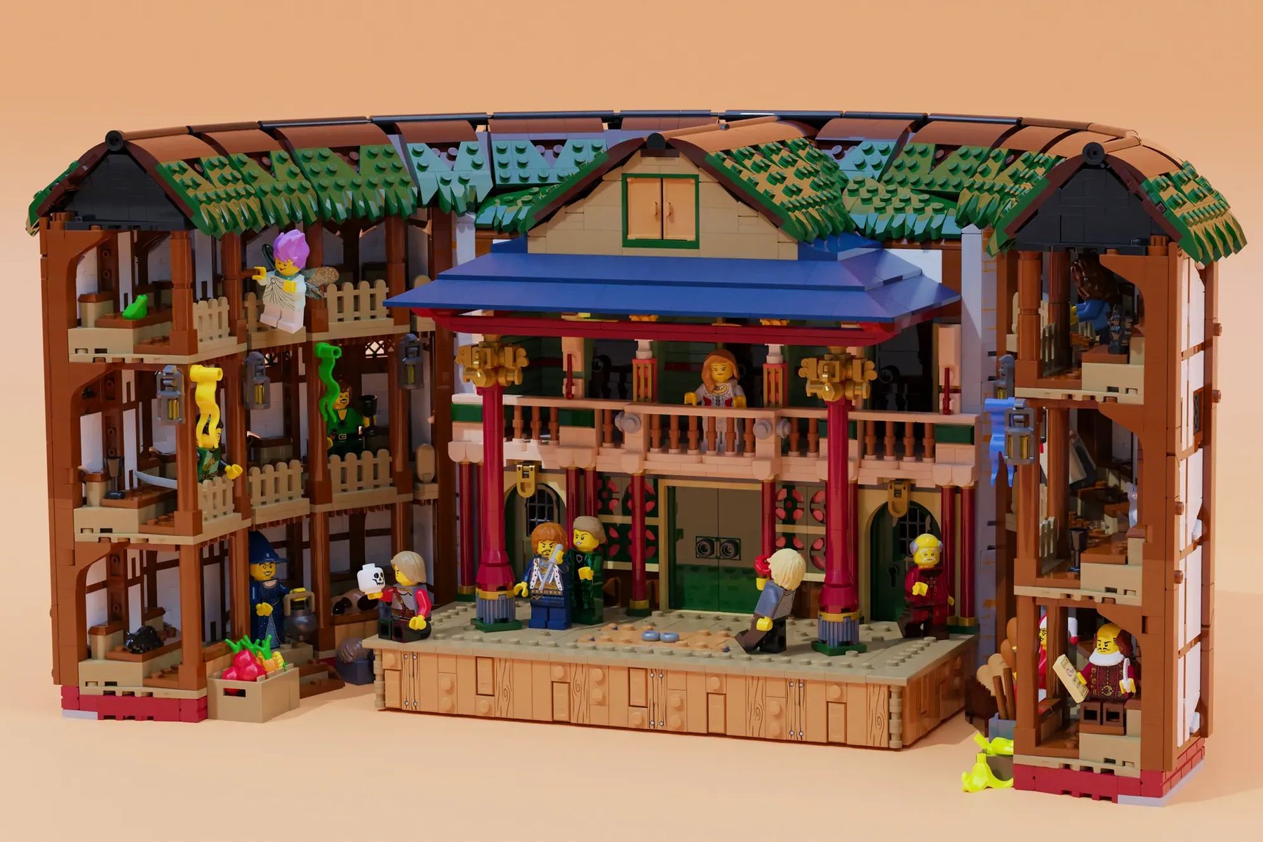 LEGO Ideas Shakespeare's Globe image showing another angle of the theatre model