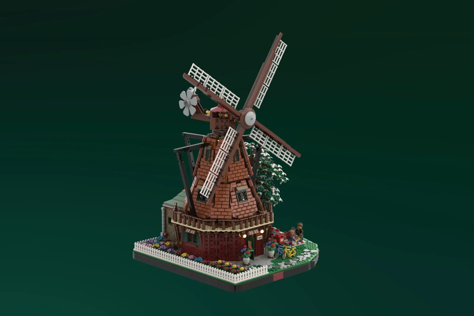 LEGO Ideas Windmill House project image showing interior access and openable sections