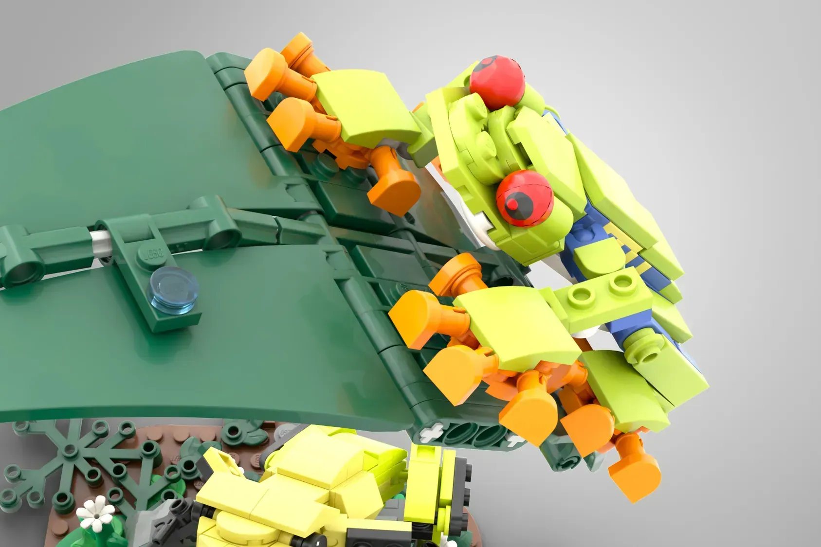 LEGO Rainforest Frogs project image showing habitat details and display composition