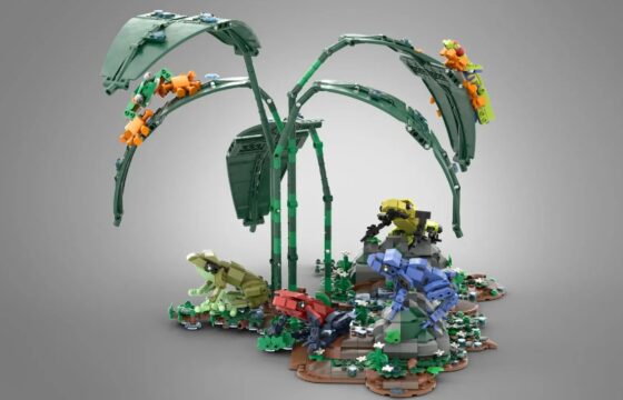LEGO Rainforest Frogs main project image showing the colorful frog display