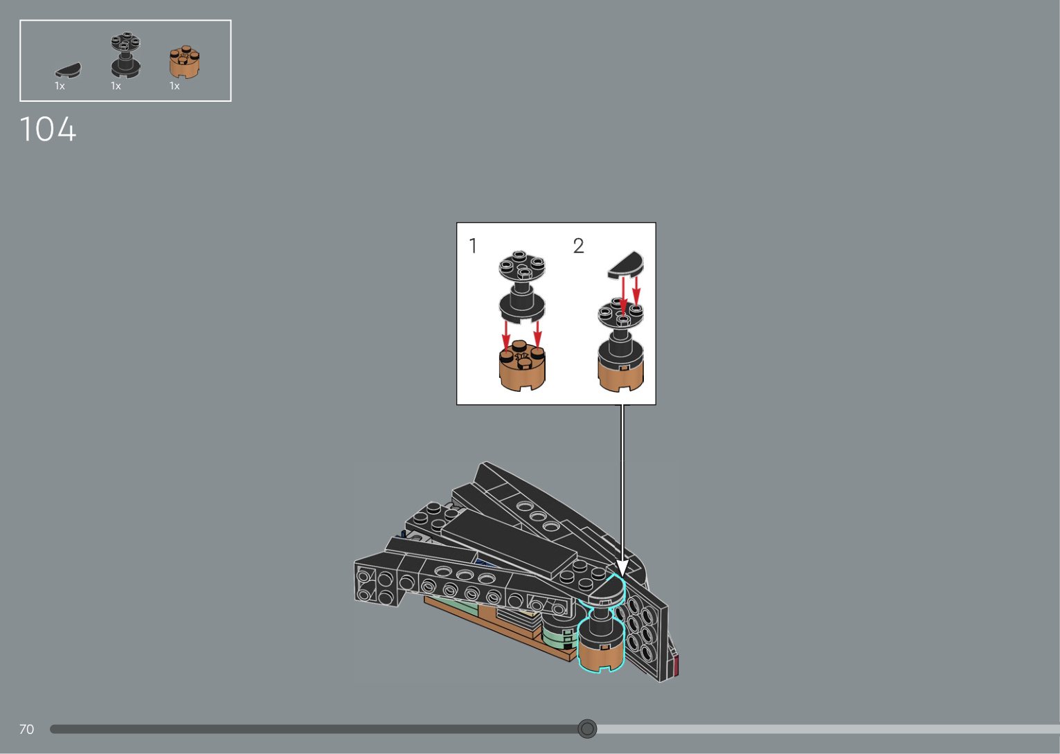 LEGO Ideas 21350 Jaws official building instructions page showing an interior build stage