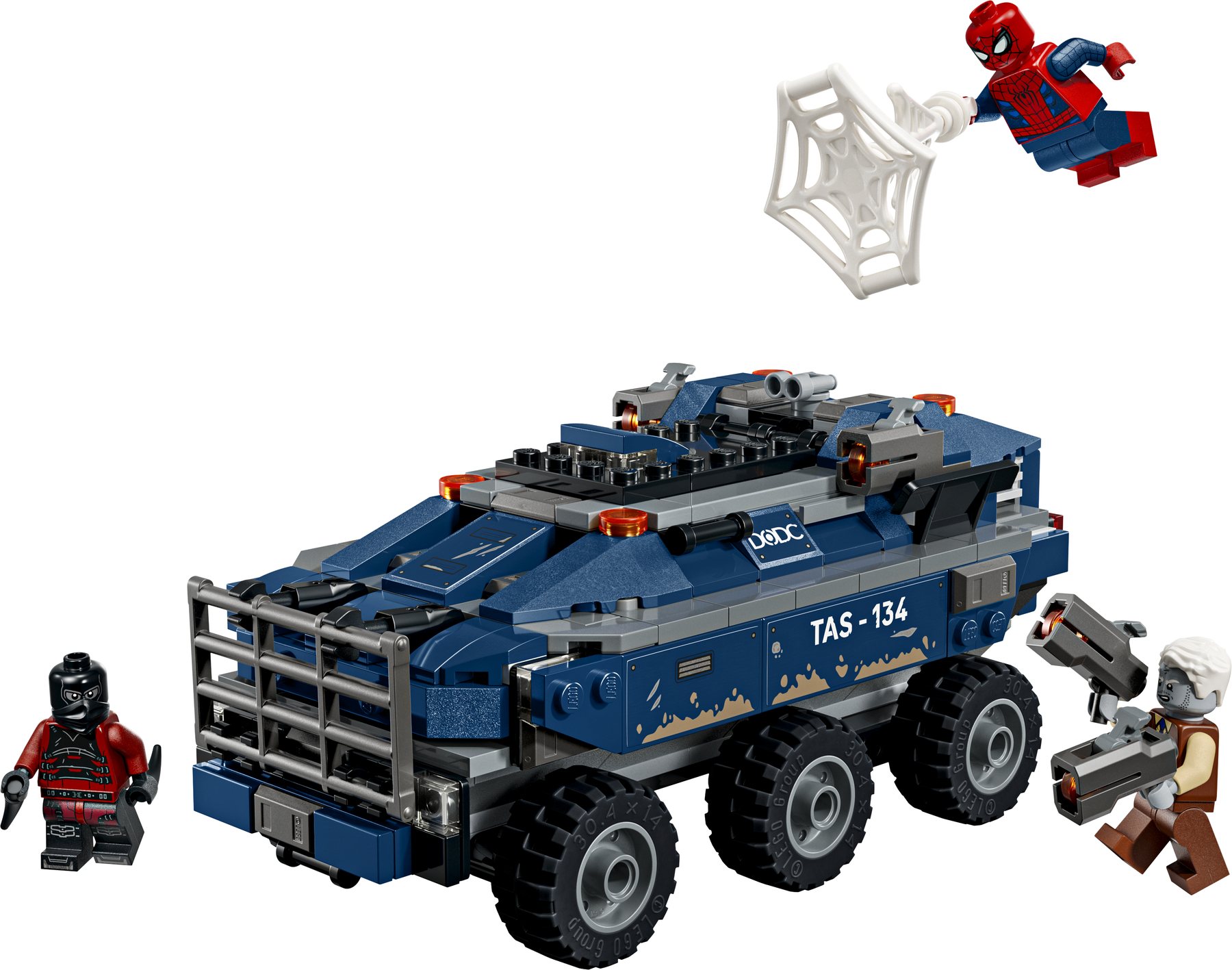Official LEGO product image of Spider-Man Prison Transport Chase.