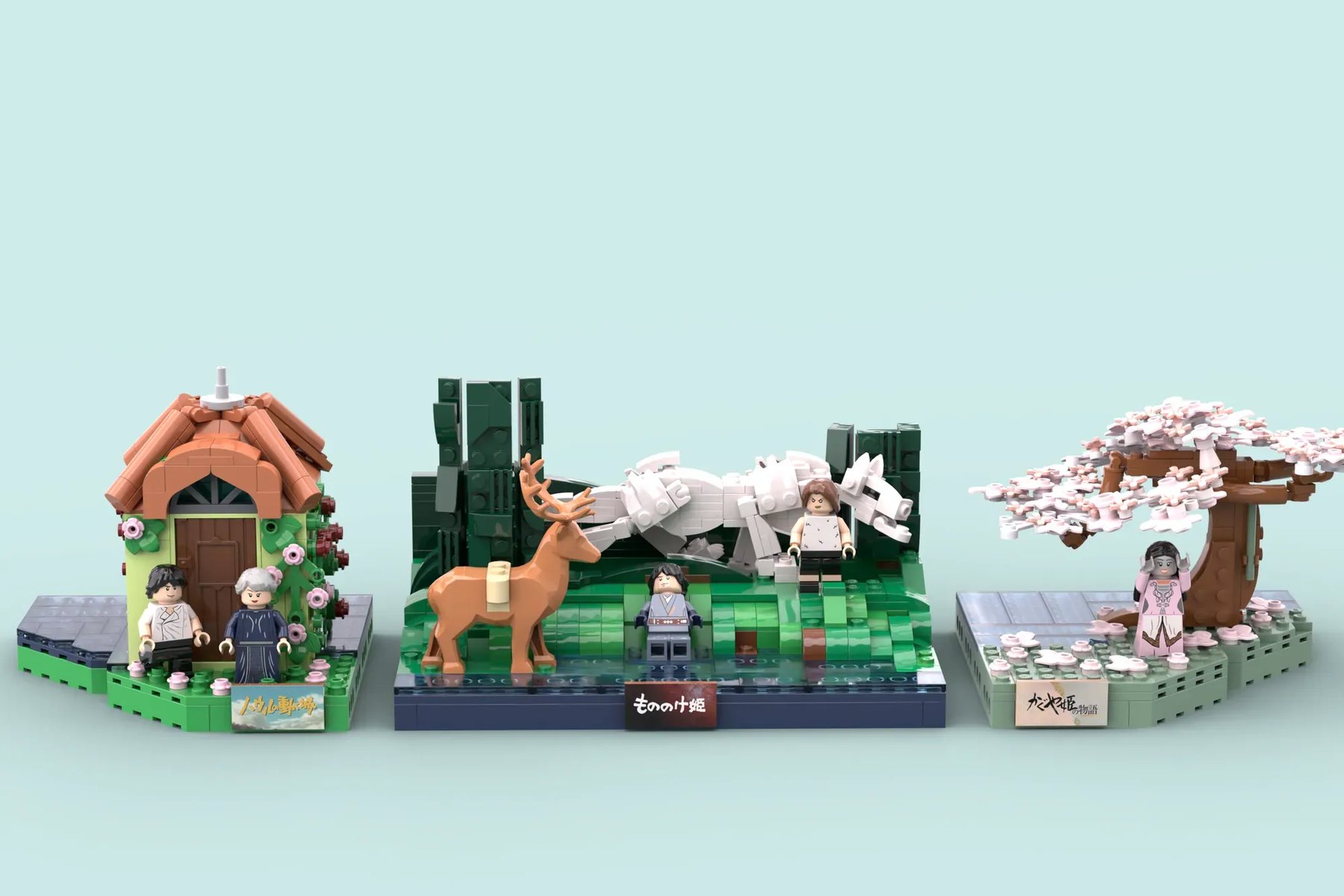 Official LEGO Ideas image for Studio Ghibli - 40th Anniversary showing an alternate angle of the fan project