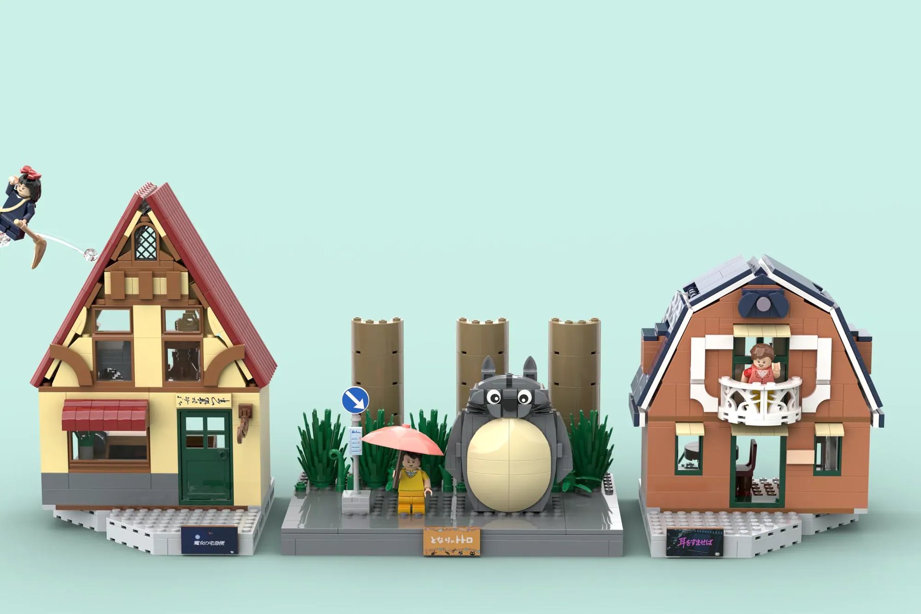 Official LEGO Ideas image for Studio Ghibli - 40th Anniversary highlighting more scenes from the fan project