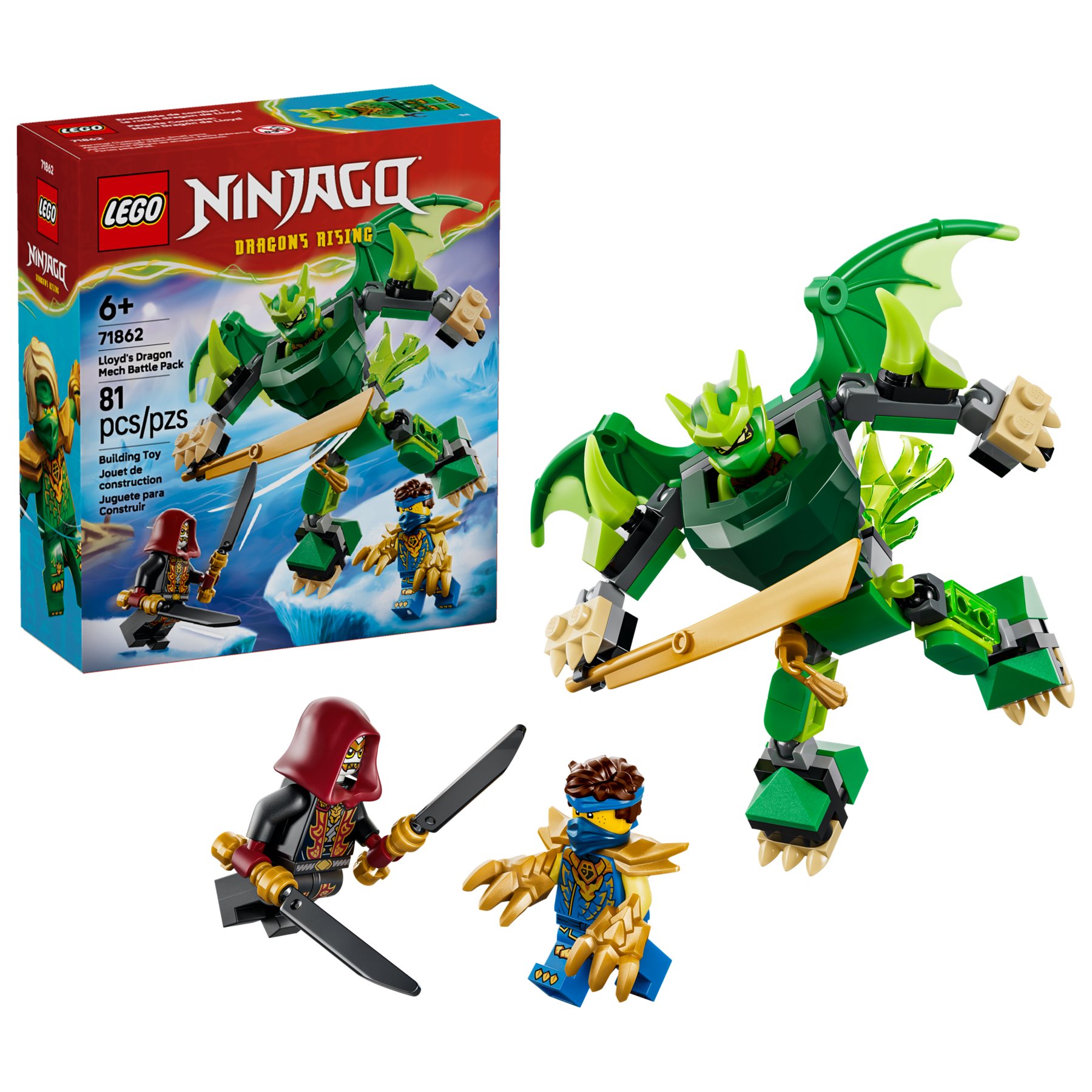 Official LEGO image of Lloyd's Dragon Mech Battle Pack
