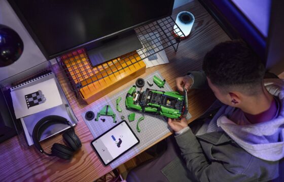 Official LEGO lifestyle image of Green Bugatti Chiron Pur Sport Hypercar