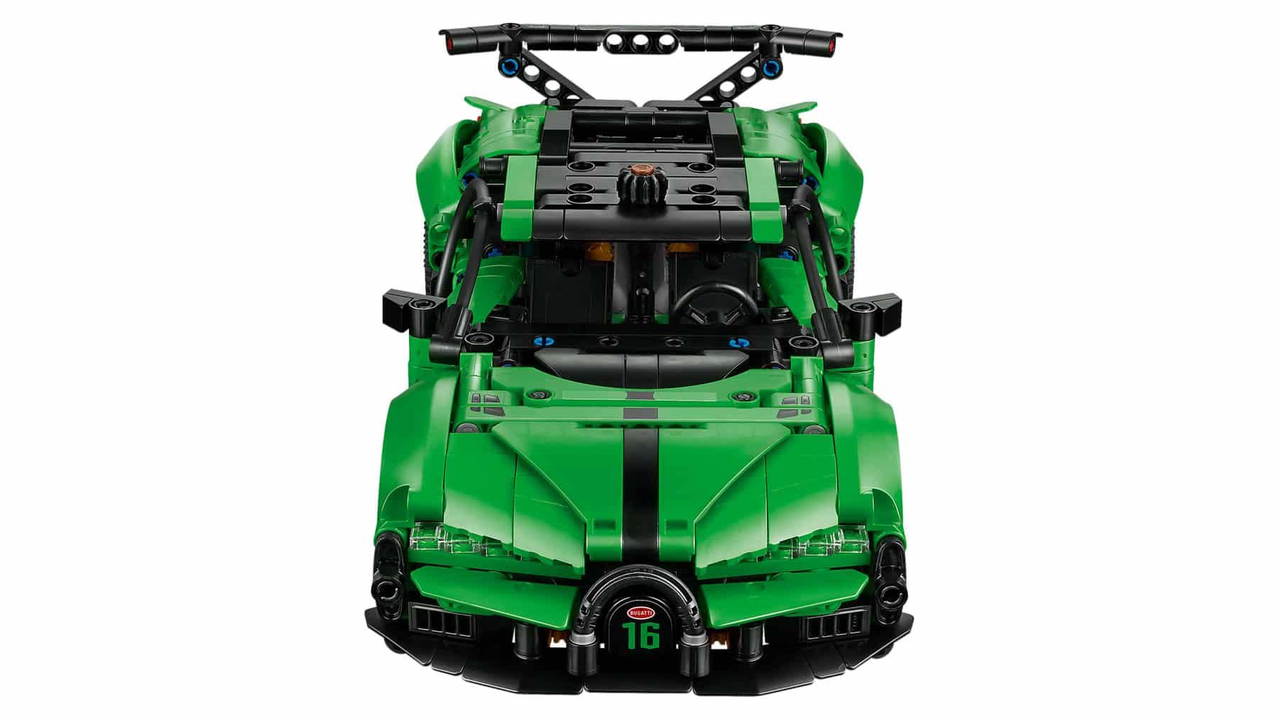Official LEGO image of Green Bugatti Chiron Pur Sport Hypercar