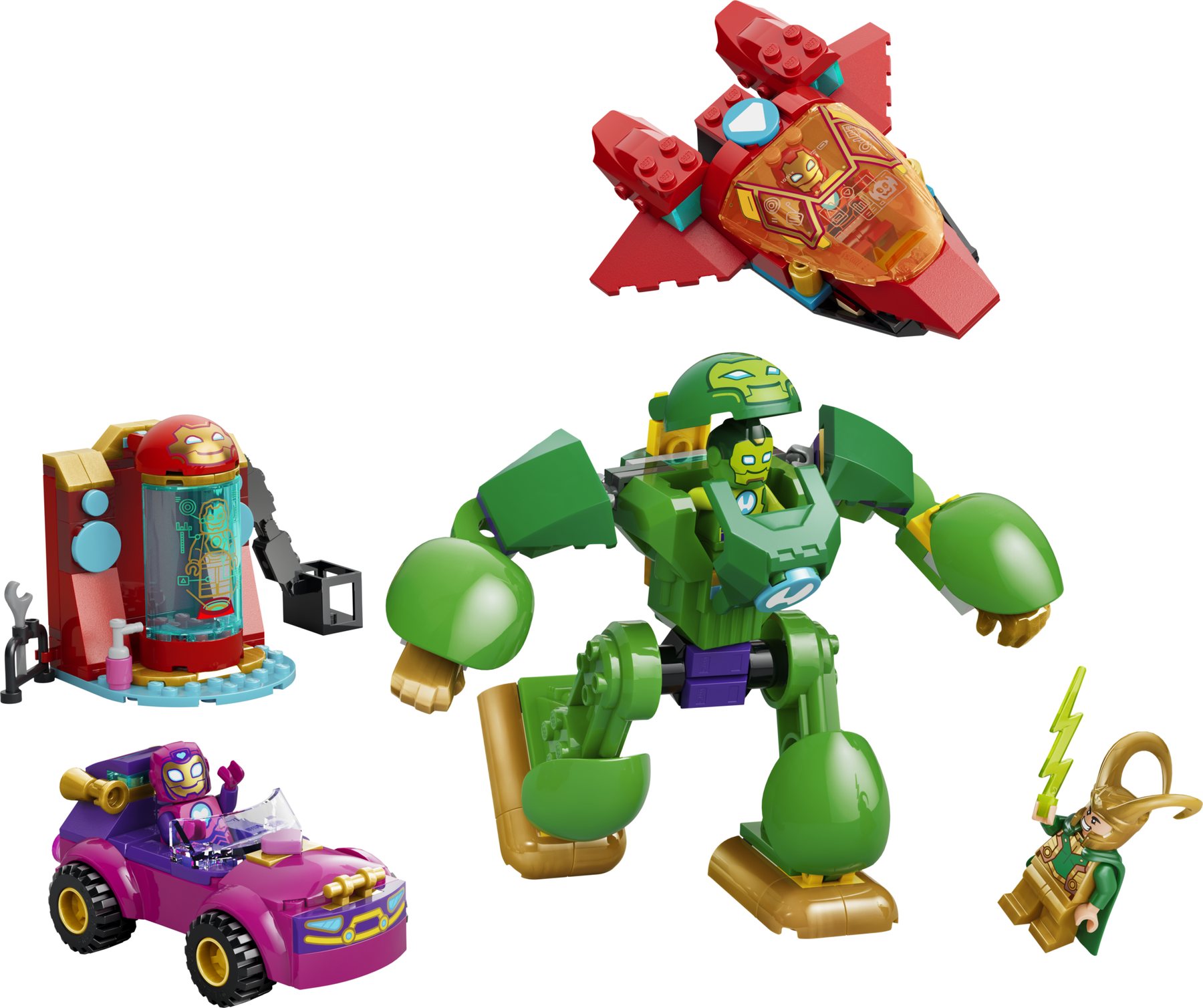 Official LEGO image of Loki vs. Team Iron Man