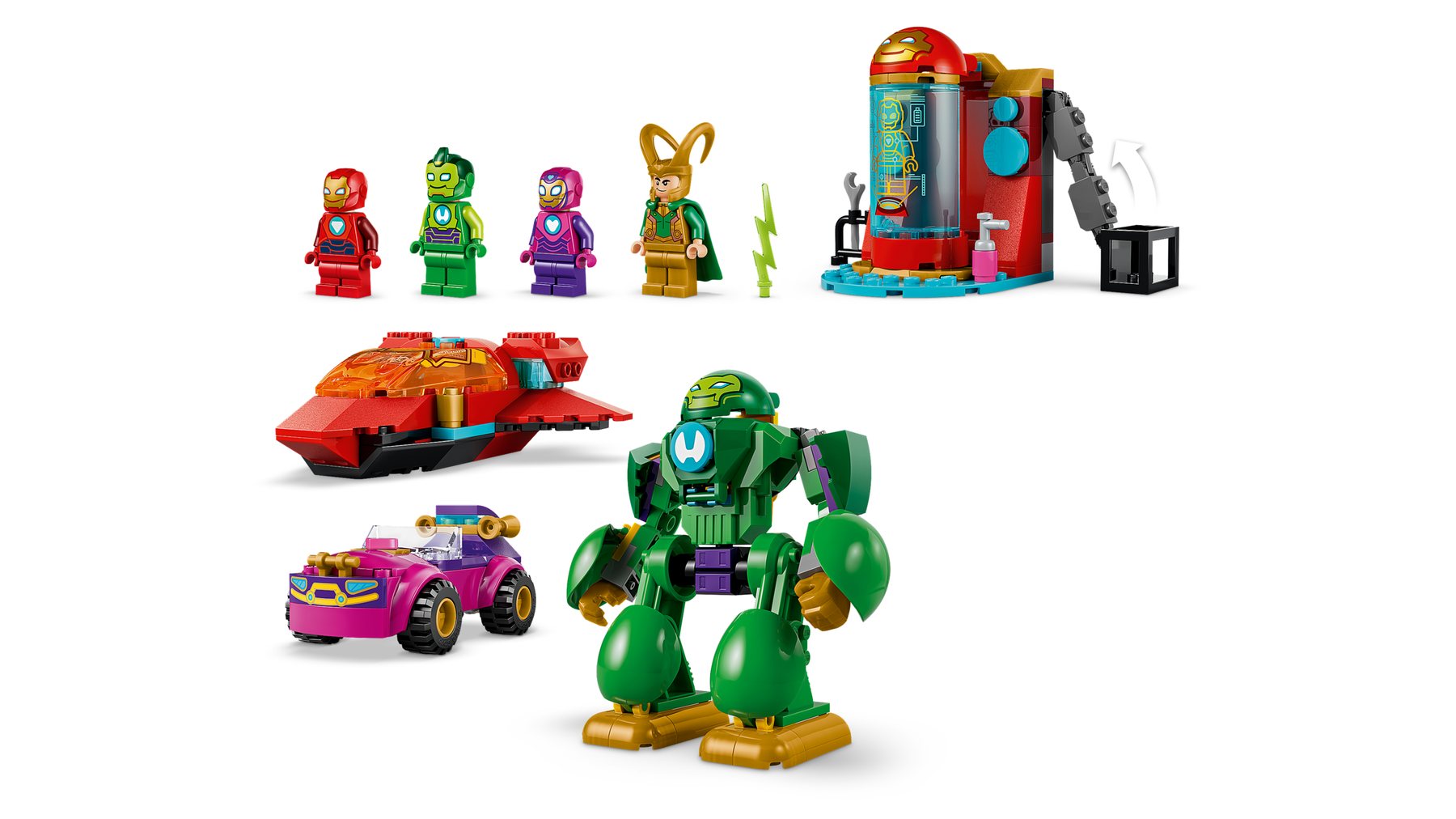 Official LEGO image of Loki vs. Team Iron Man