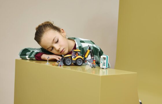 Official LEGO image of Yellow Backhoe Loader