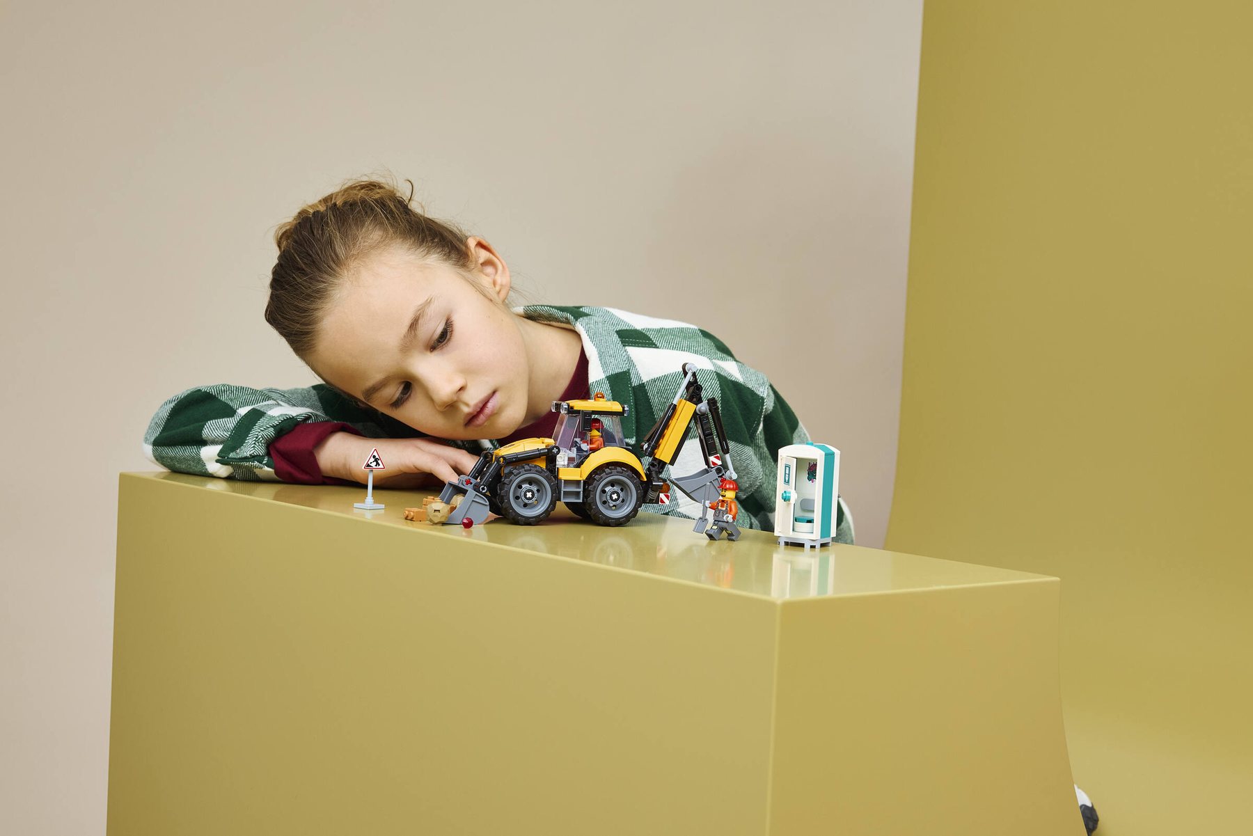 Official LEGO image of Yellow Backhoe Loader
