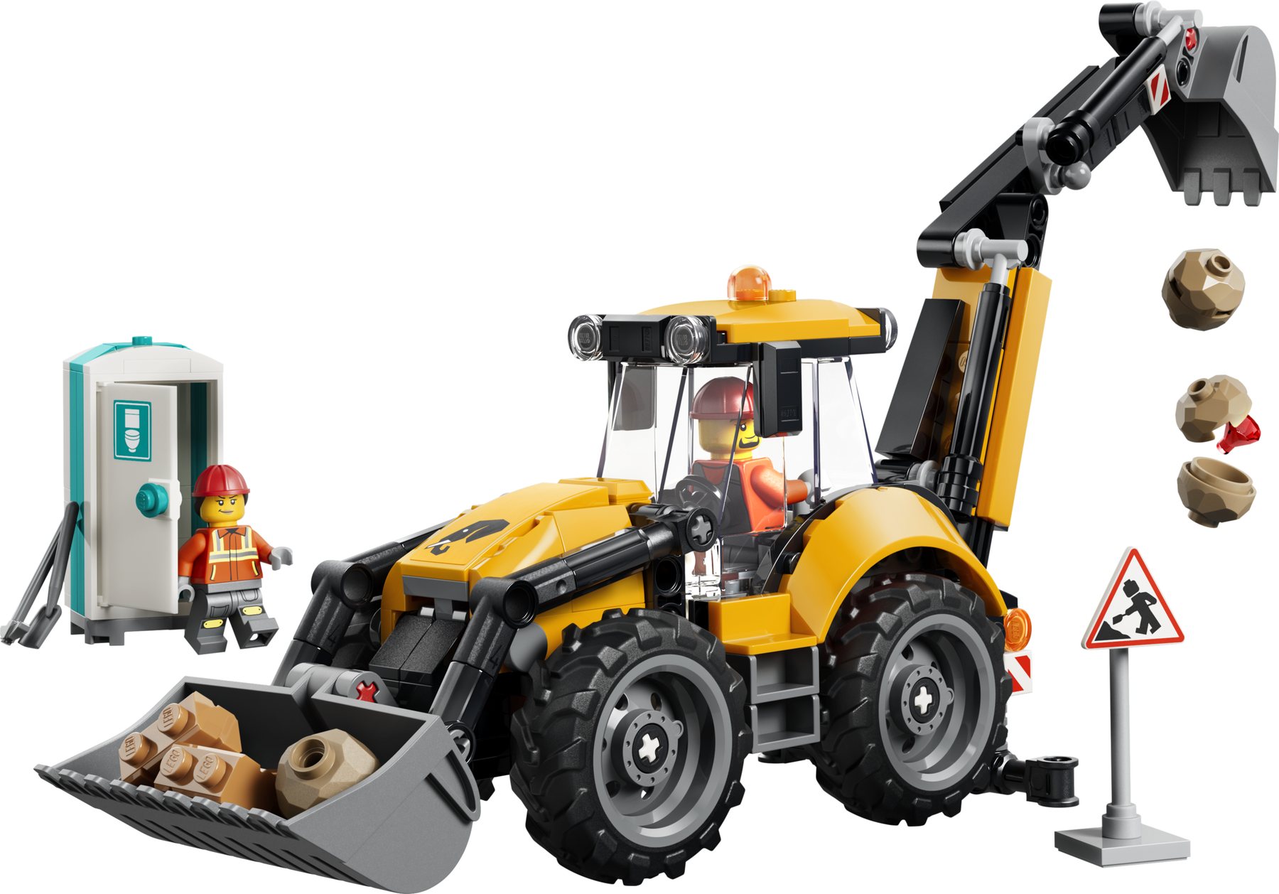 Official LEGO image of Yellow Backhoe Loader