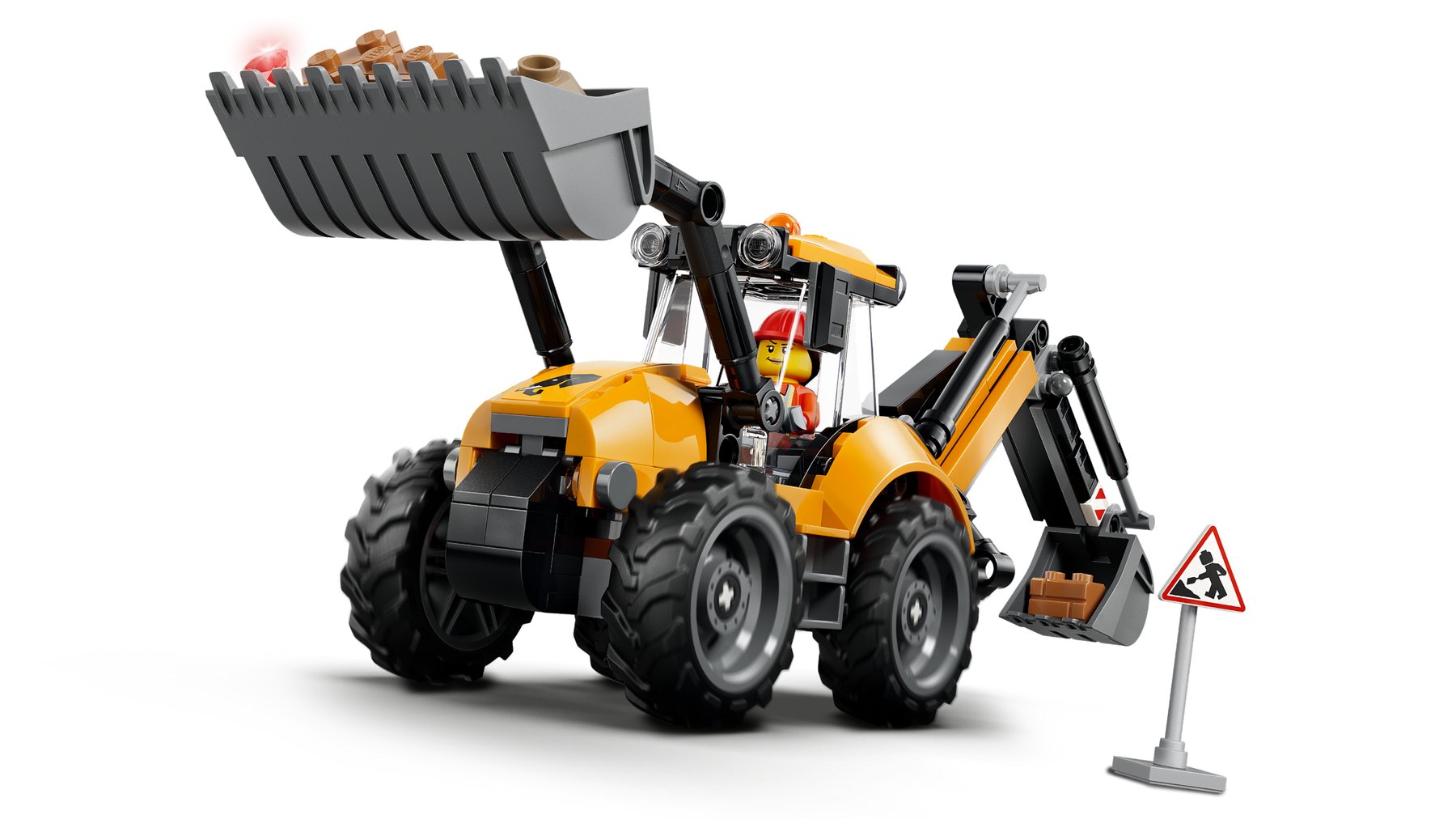 Official LEGO image of Yellow Backhoe Loader