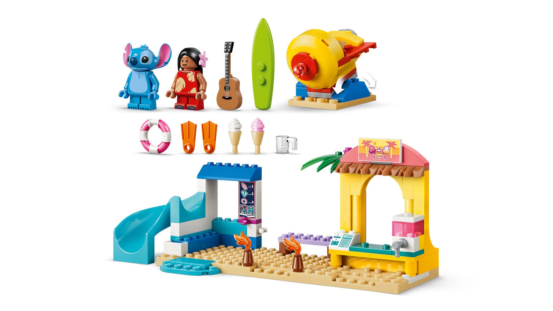 Official LEGO image of Beach Fun with Lilo & Stitch