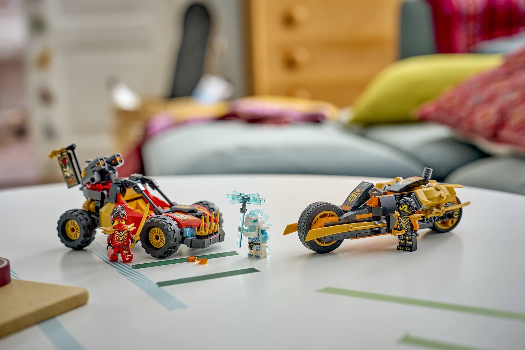 Official LEGO image of Kai and Cole's Combiner Vehicles