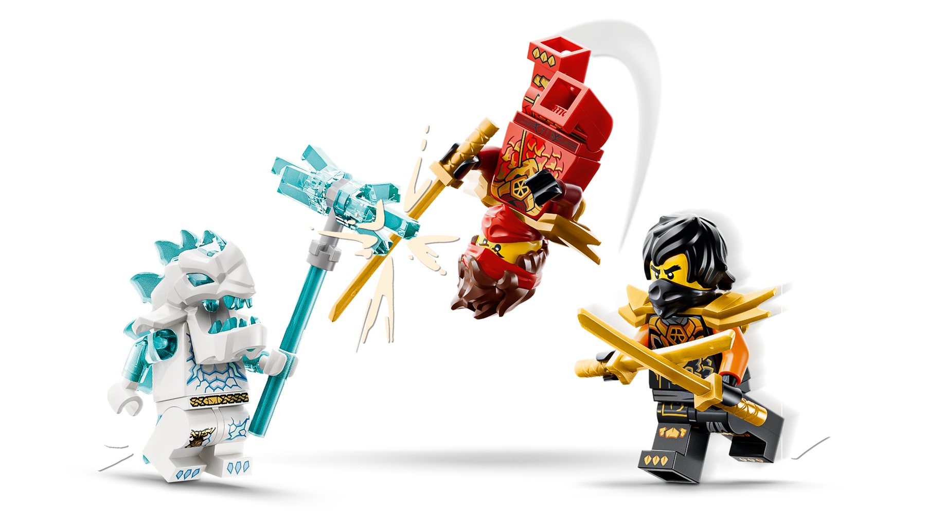 Official LEGO image of Kai and Cole's Combiner Vehicles