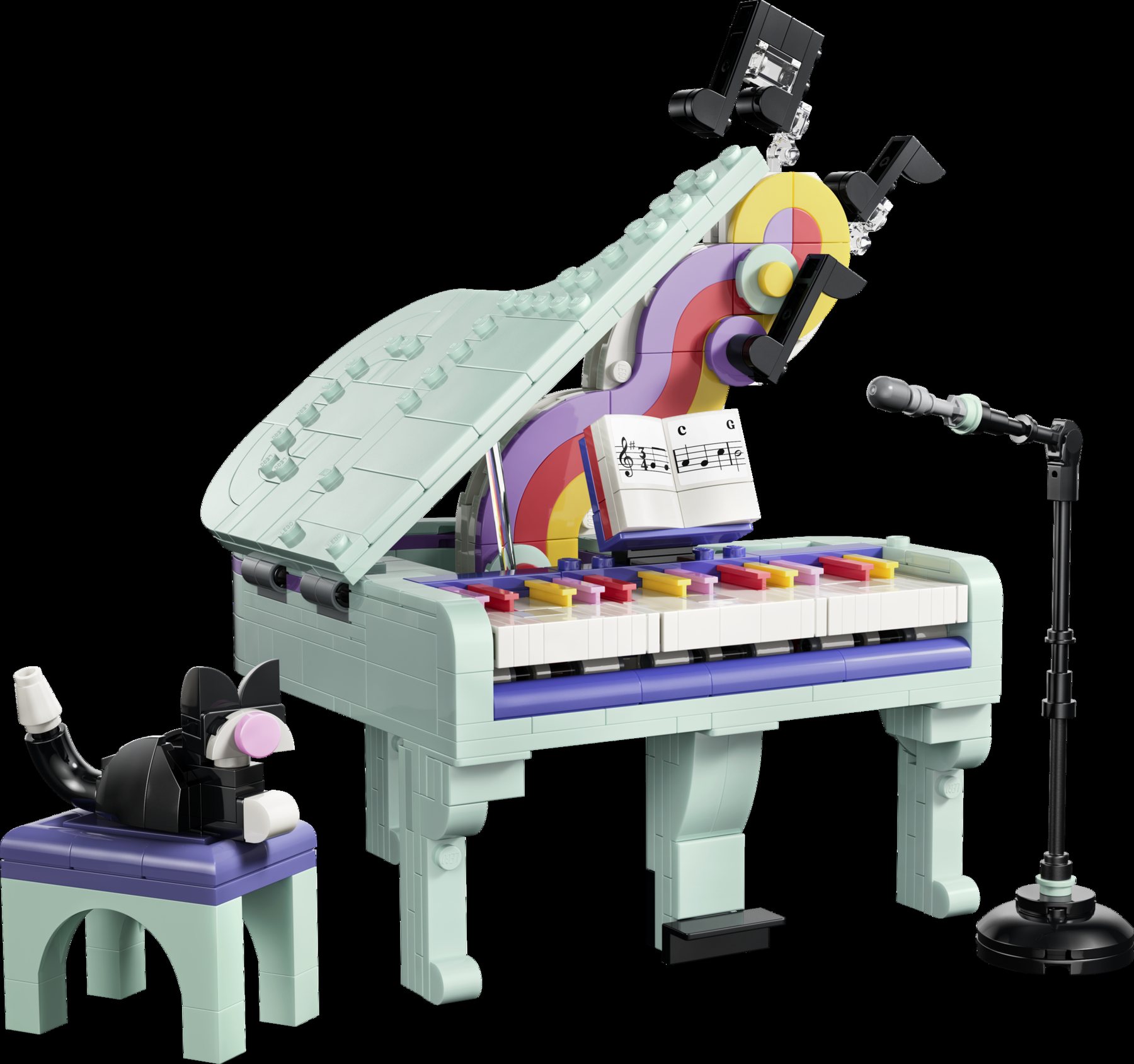 Official LEGO image of Music Decor Piano with Cat (31392)