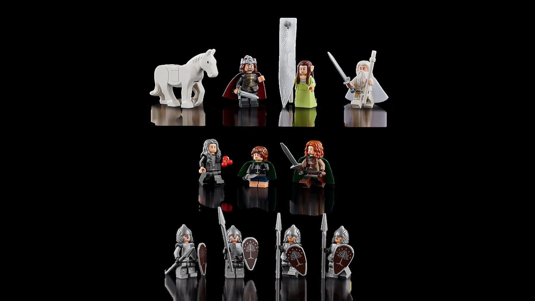 Official LEGO detail render of LEGO Icons 11377 The Lord of the Rings Minas Tirith