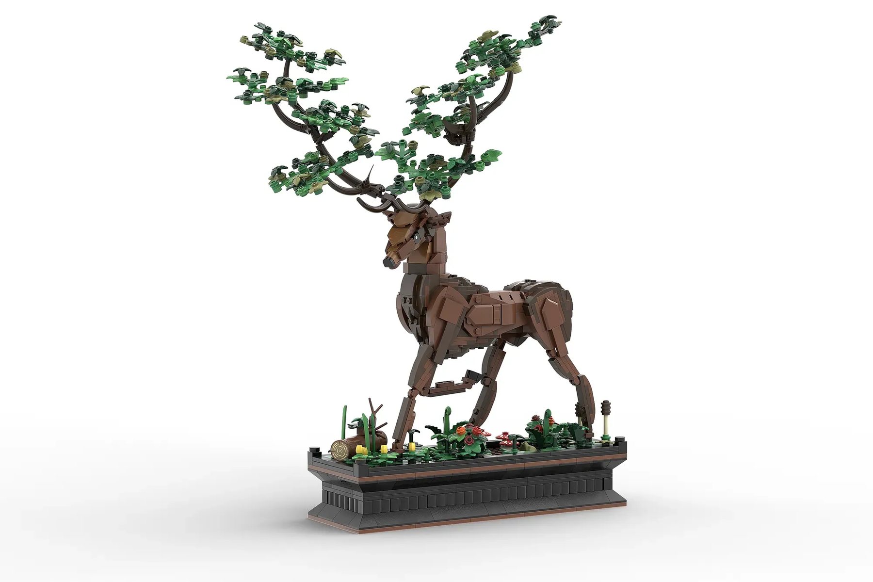 Official LEGO Ideas image showing The Stag of Seasons seasonal display concept