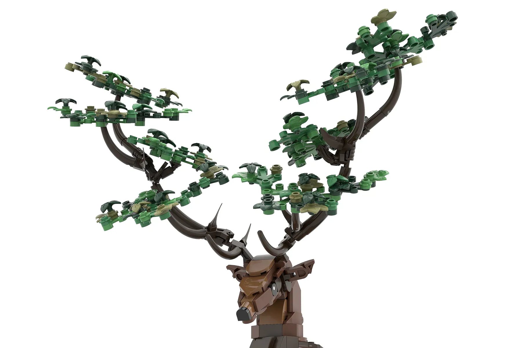 Official LEGO Ideas image of The Stag of Seasons highlighting the brick-built stag