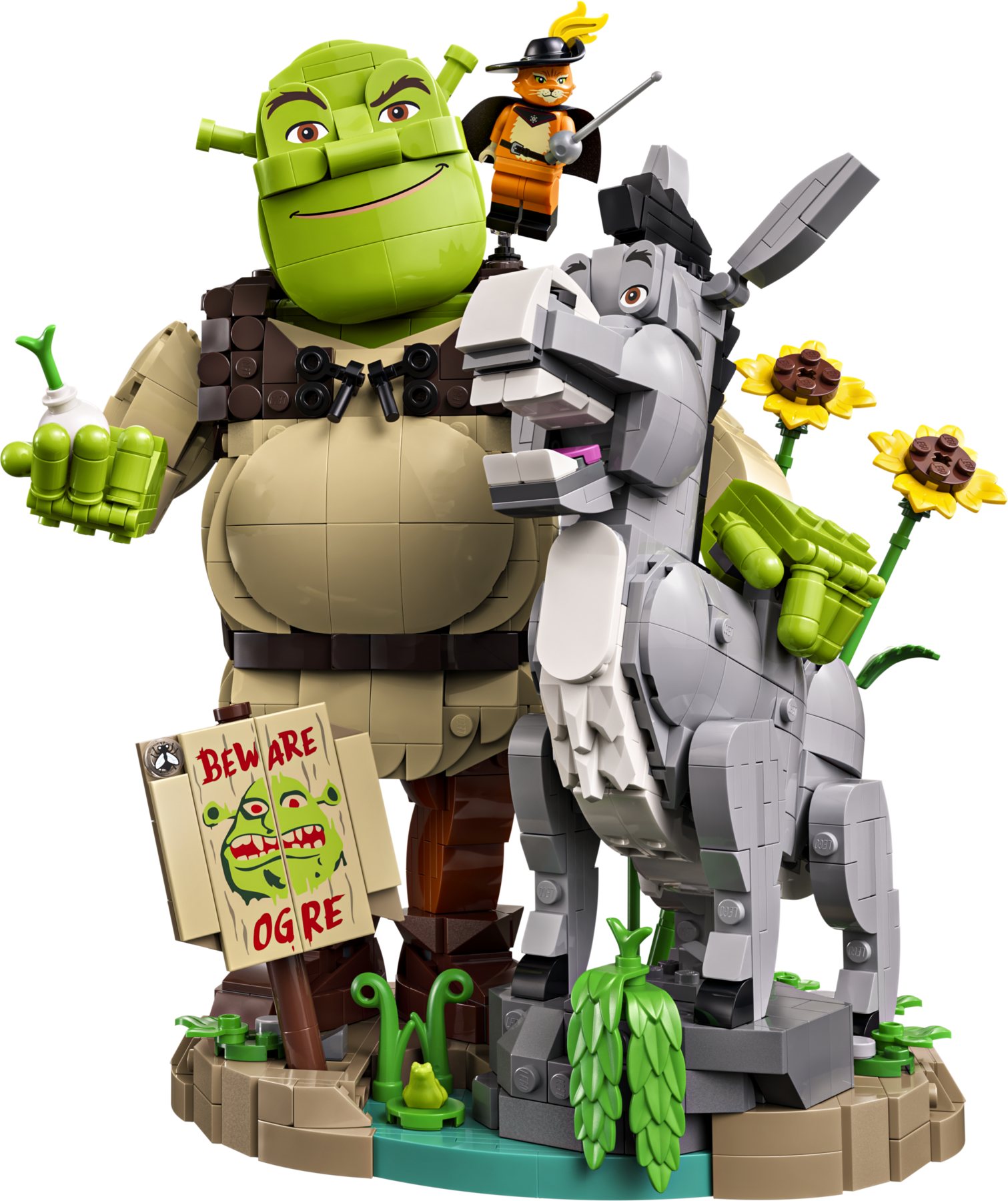 Official LEGO product image of Shrek, Donkey & Puss in Boots 72423